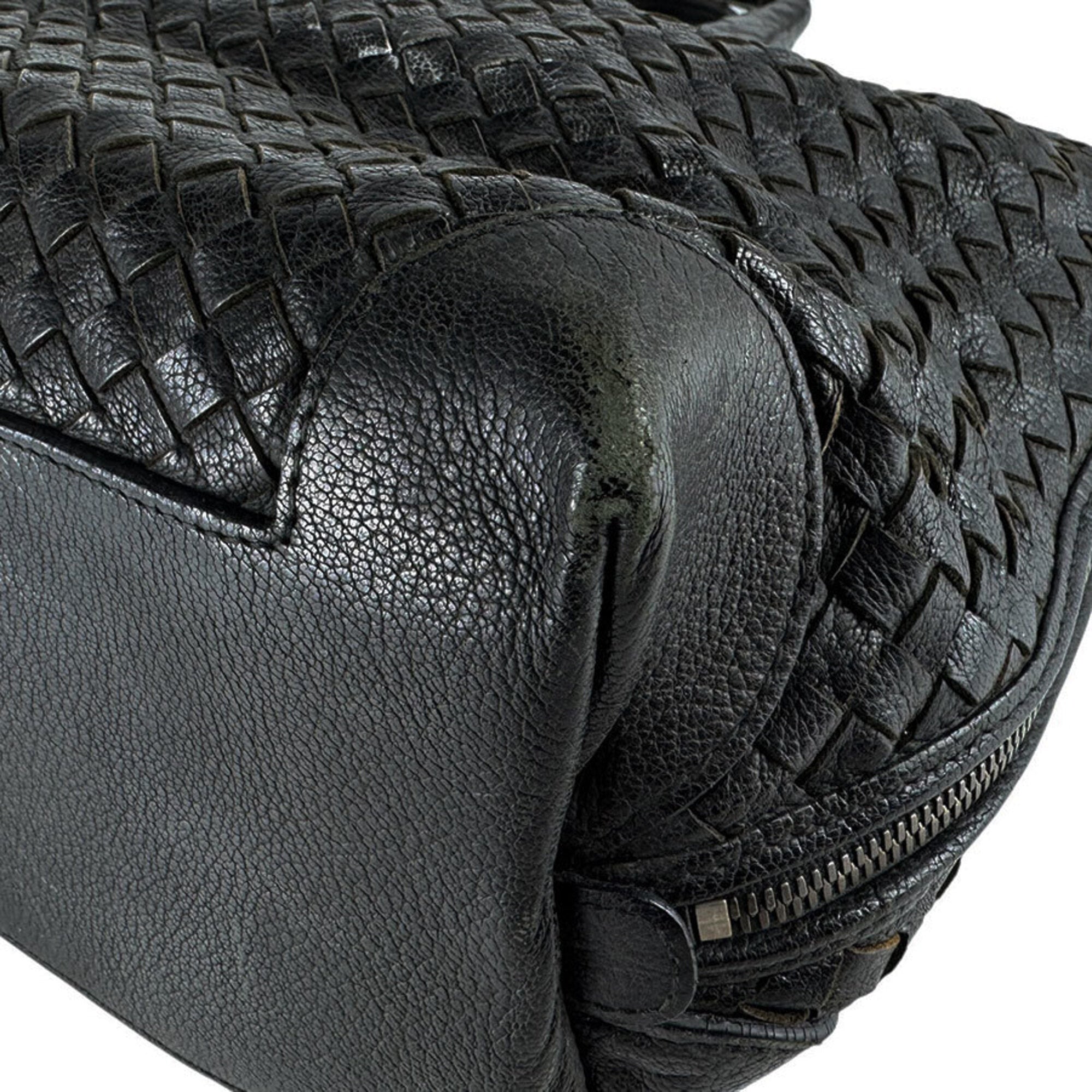 Bottega Veneta Black Intrecciato Handbag Shoulder Bag (Pre-Owned)