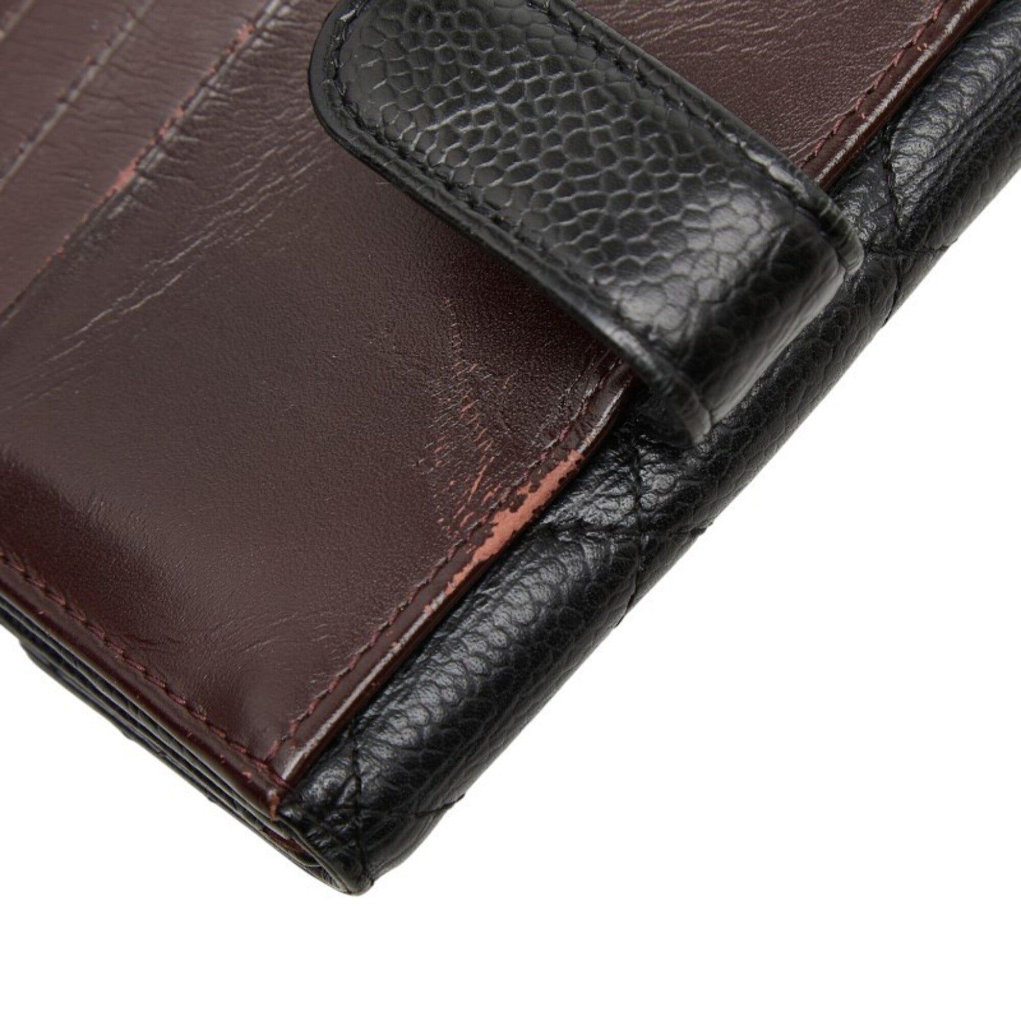 Chanel Black Grained Calfskin Wallet (Bi-Fold) (Pre-Owned)