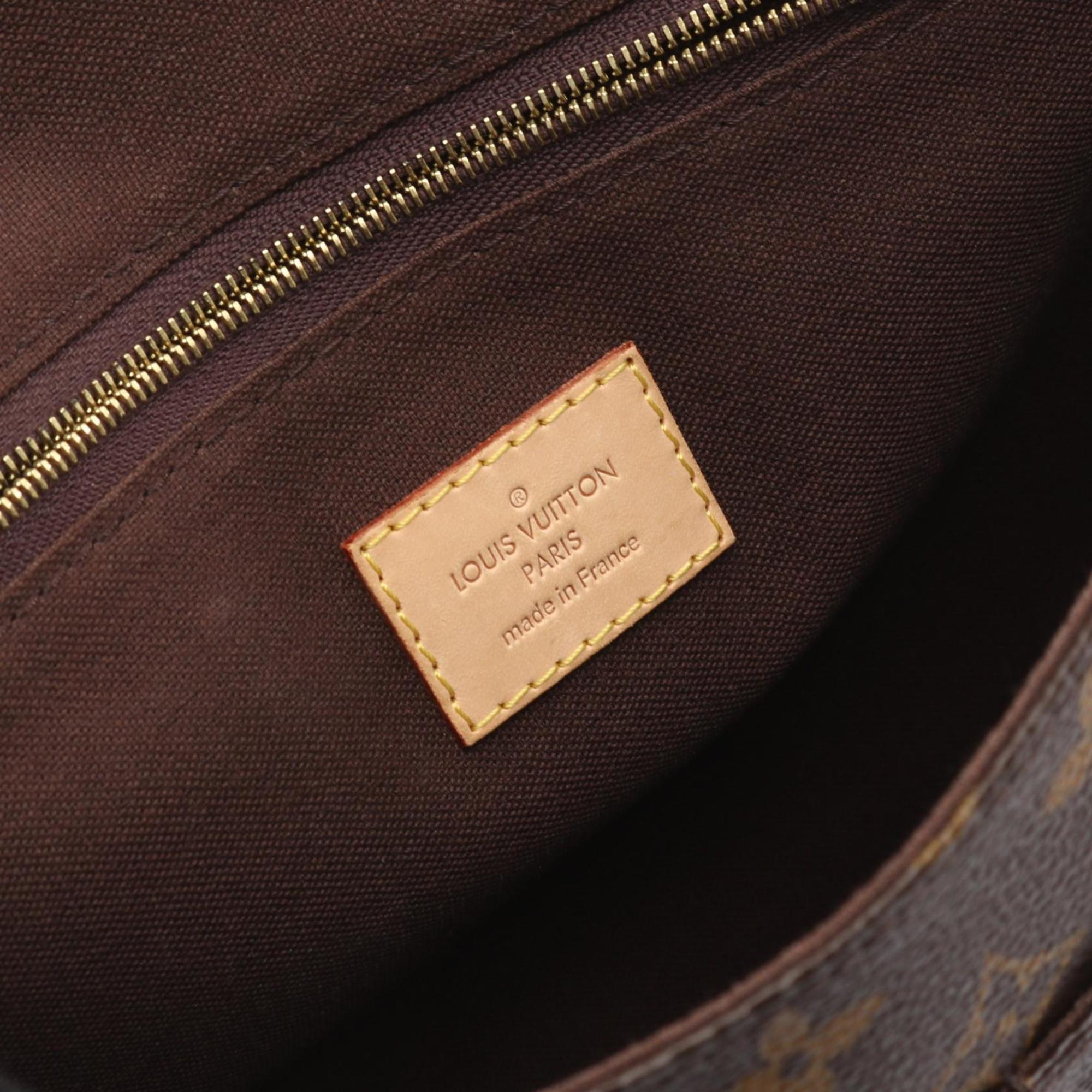 Louis Vuitton Brown Coated Canvas Leather Handbag Shoulder Bag (Pre-Owned)