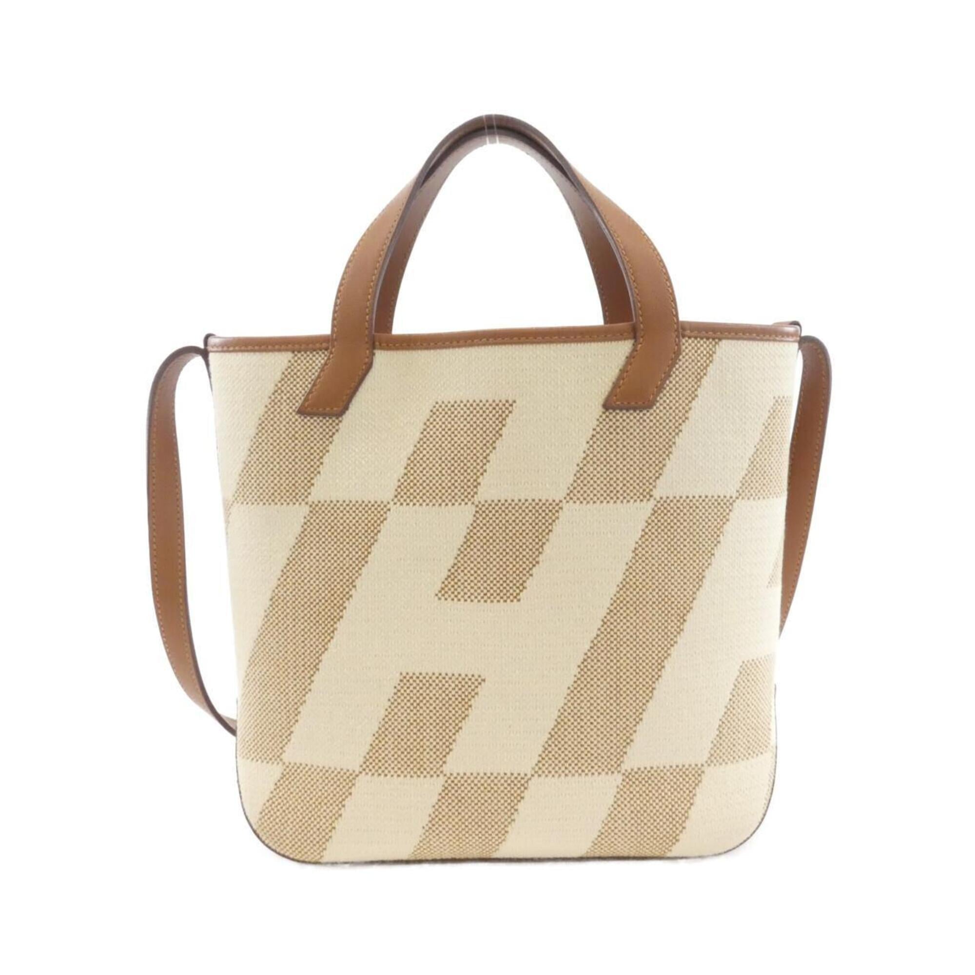 Hermes Brown Ecru Natural Toile H Swift Leather Handbag (Pre-Owned)