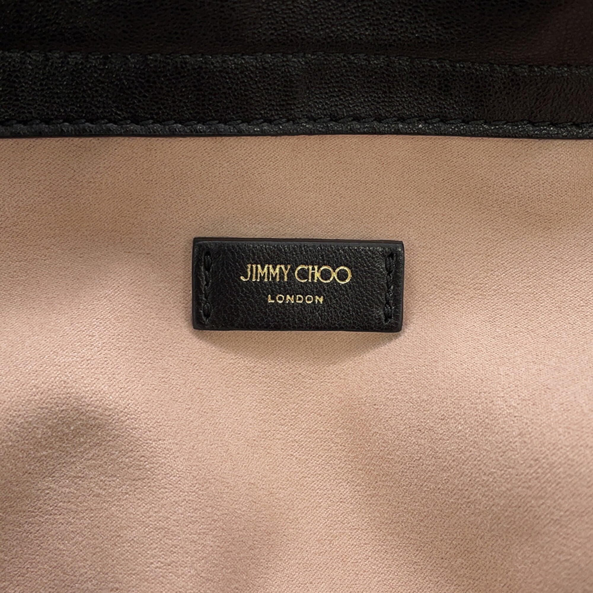 Jimmy Choo Black Leather Handbag Shoulder Bag (Pre-Owned)