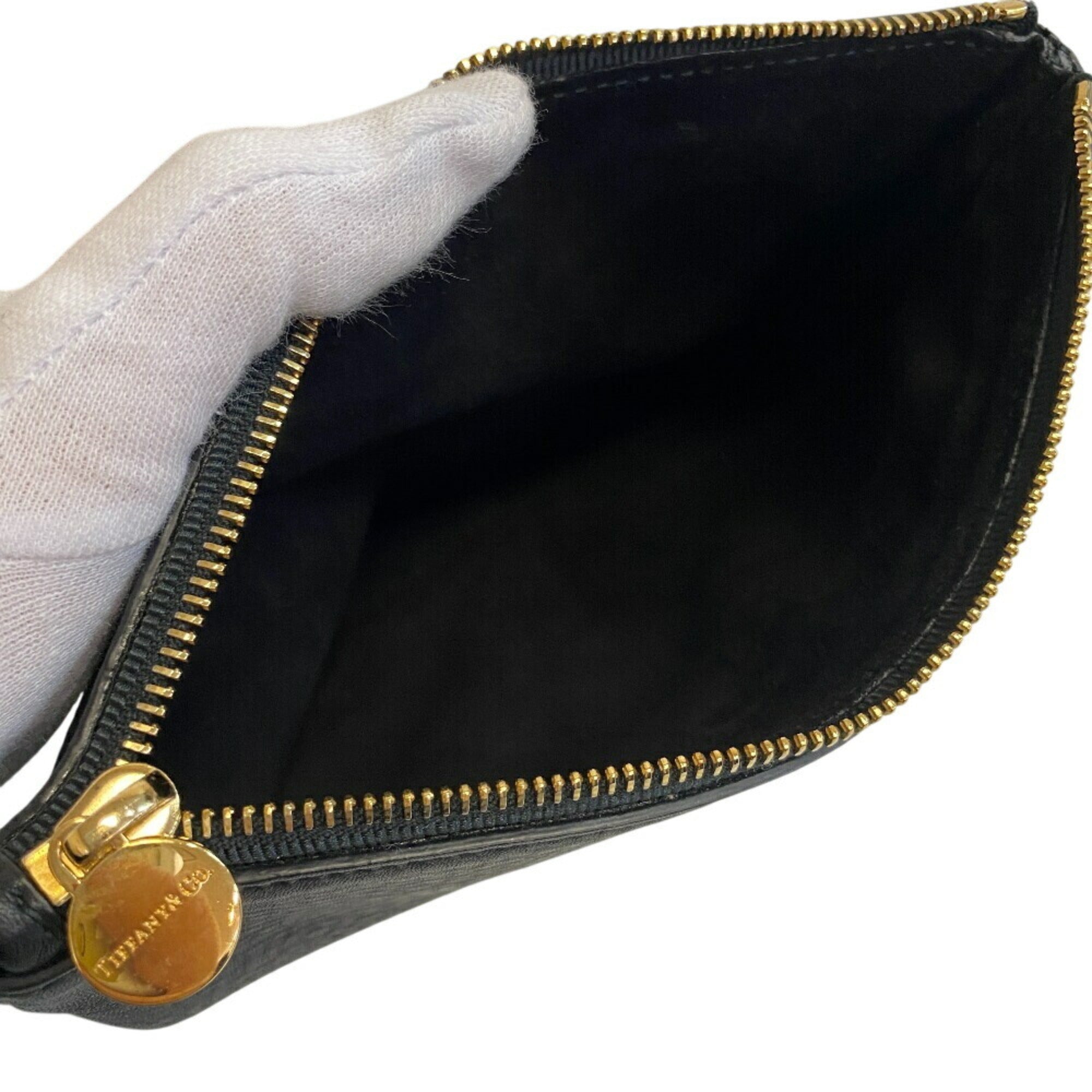 Tiffany Brown Leather Pouch Tote Bag (Pre-Owned)