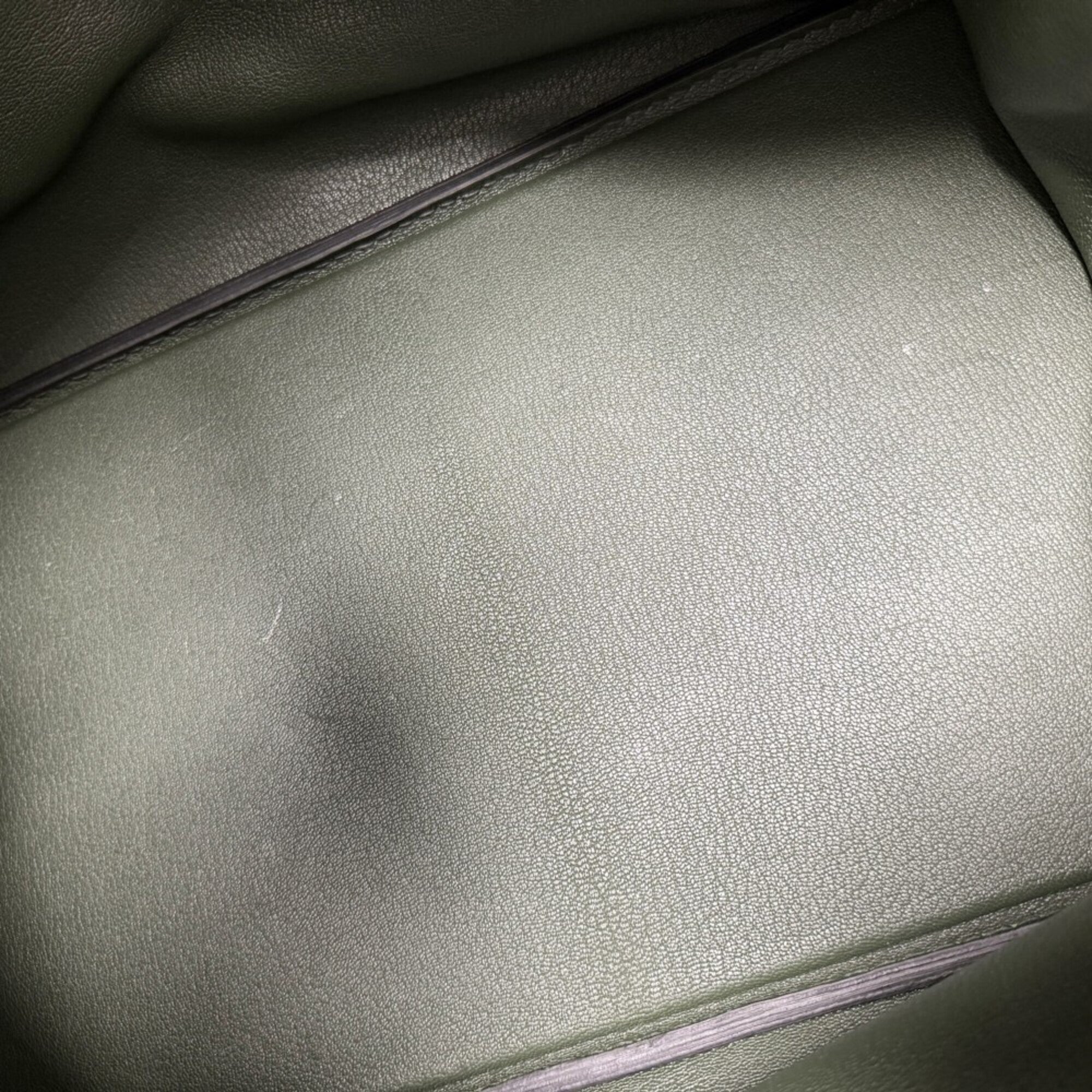 Hermes Dark Green Leather Handbag (Pre-Owned)