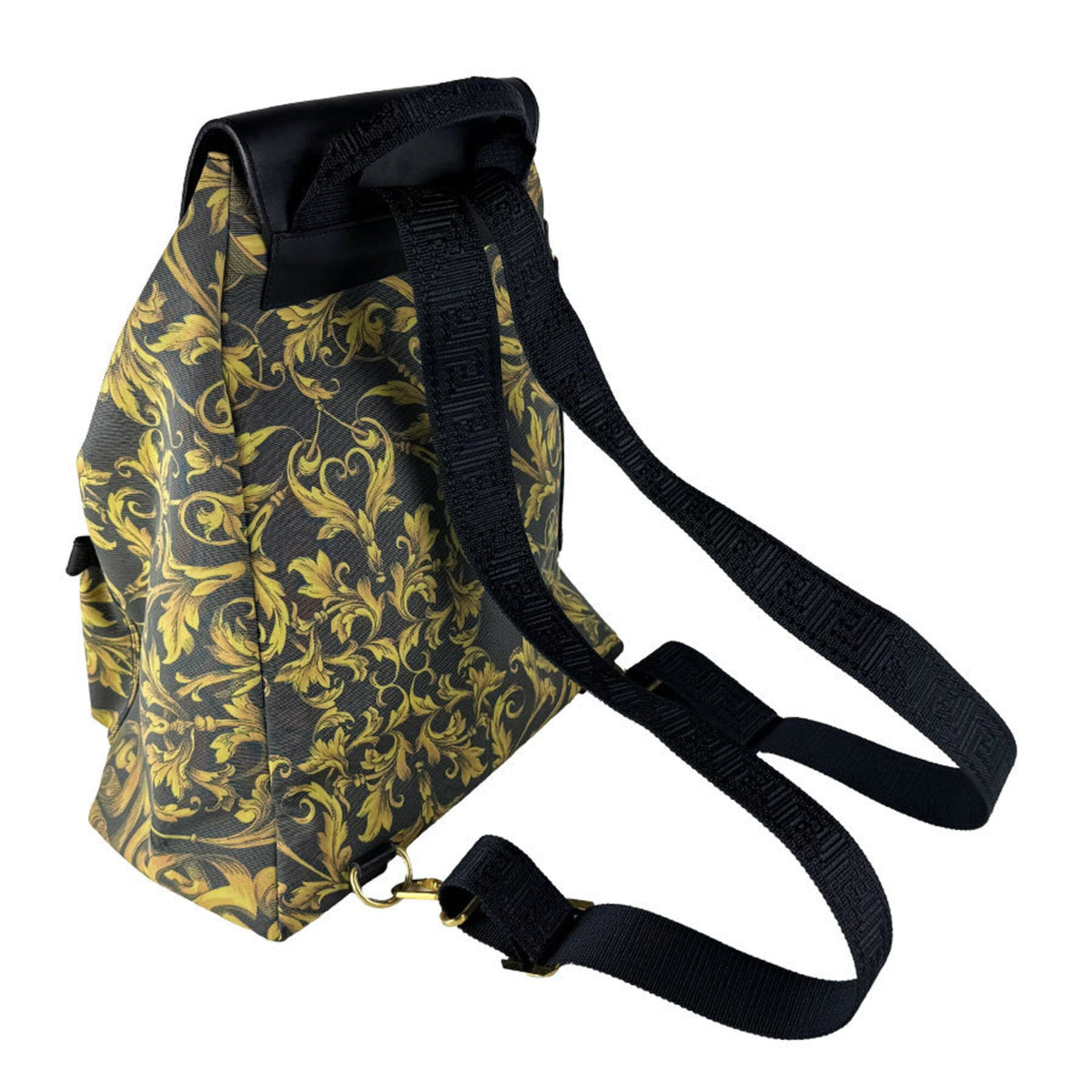 Versace Black Gold Pvc Backpack (Pre-Owned)