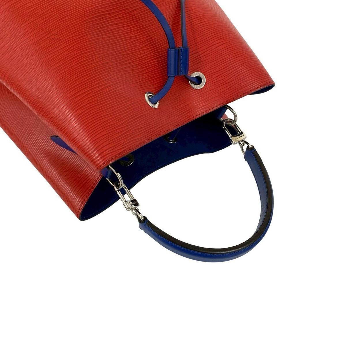 Louis Vuitton Blue Red Color Leather Handbag Shoulder Bag (Pre-Owned)