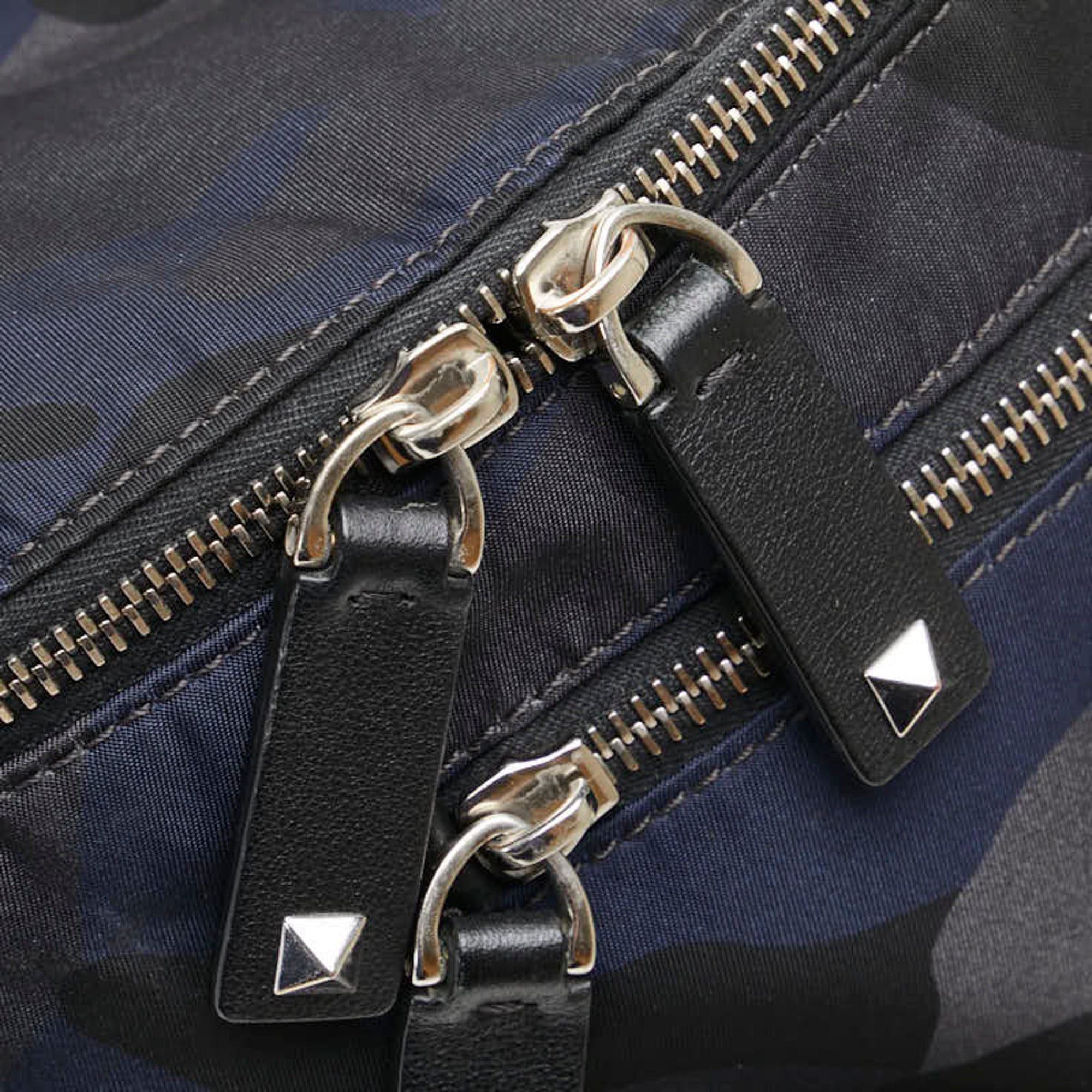 Valentino Camouflage Gray Navy Black Nylon Fanny Pack (Pre-Owned)