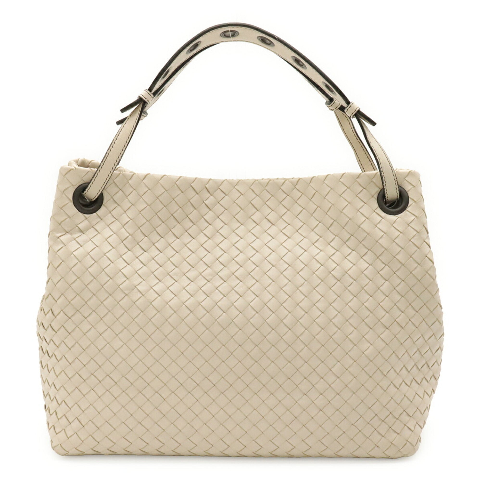 Bottega Veneta Ivory Intrecciato Shoulder Bag Tote Bag (Pre-Owned)