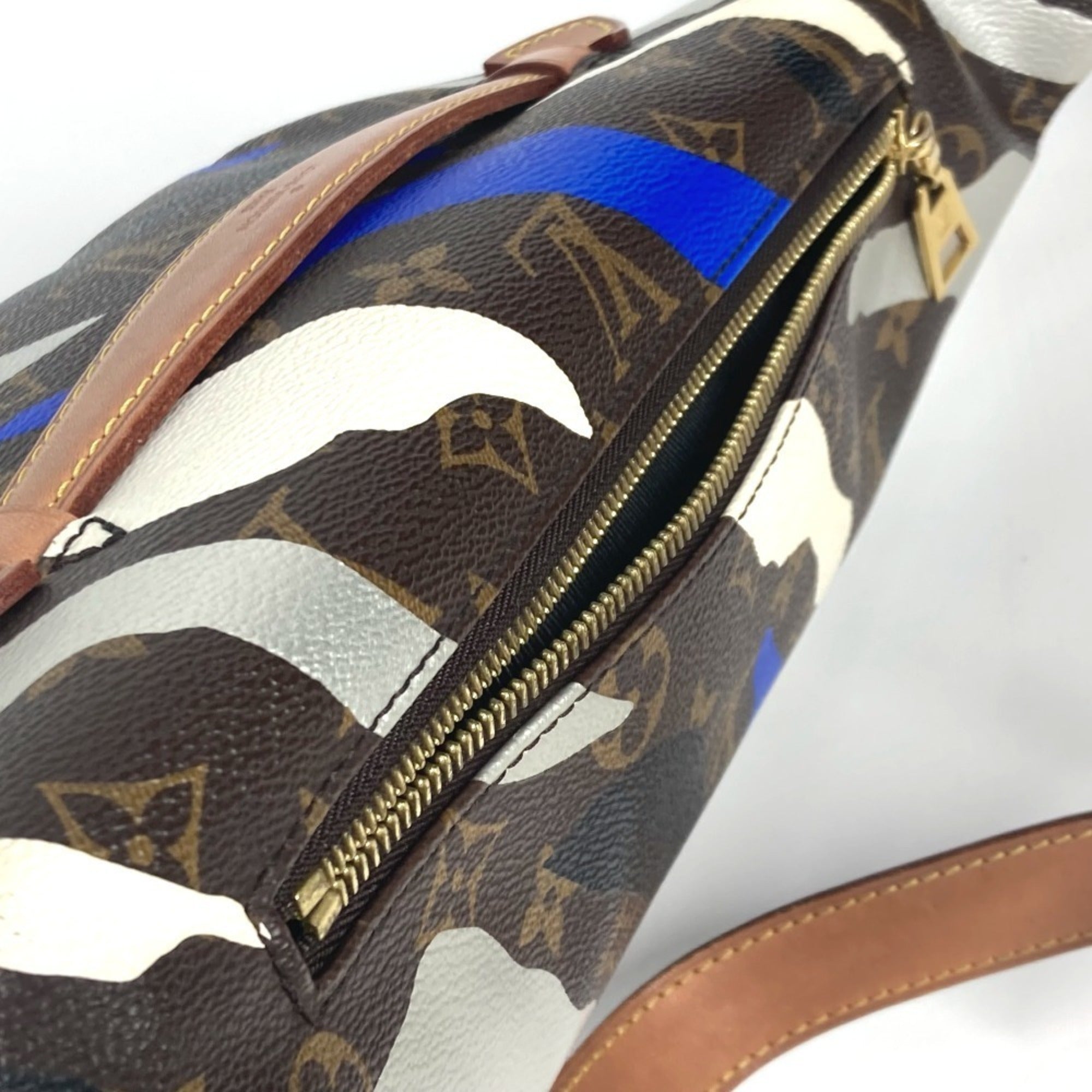 Louis Vuitton Blue Brown White Monogram Sling Bag (Pre-Owned)