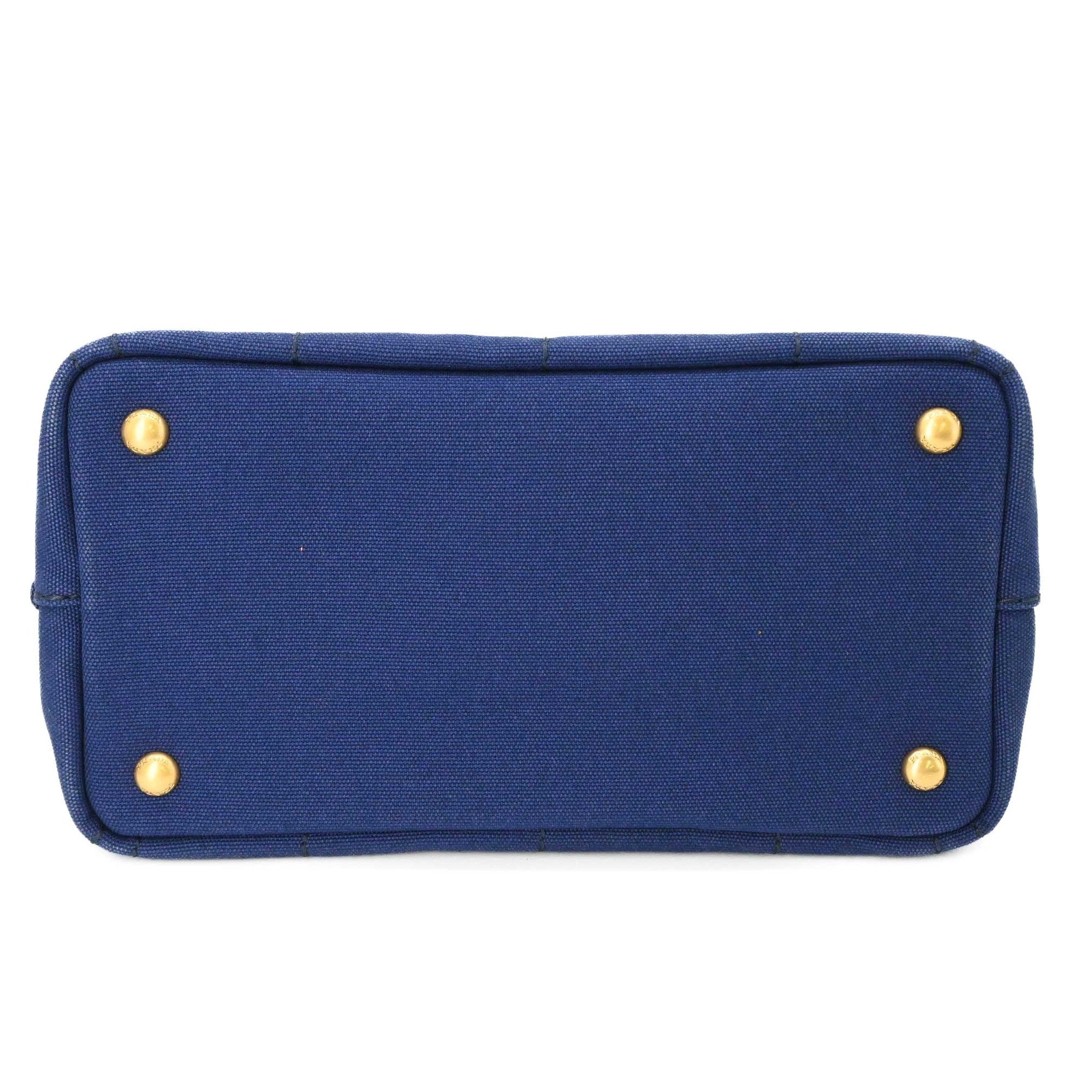 Prada Canapa Blue Canapa Handbag Tote Bag (Pre-Owned)