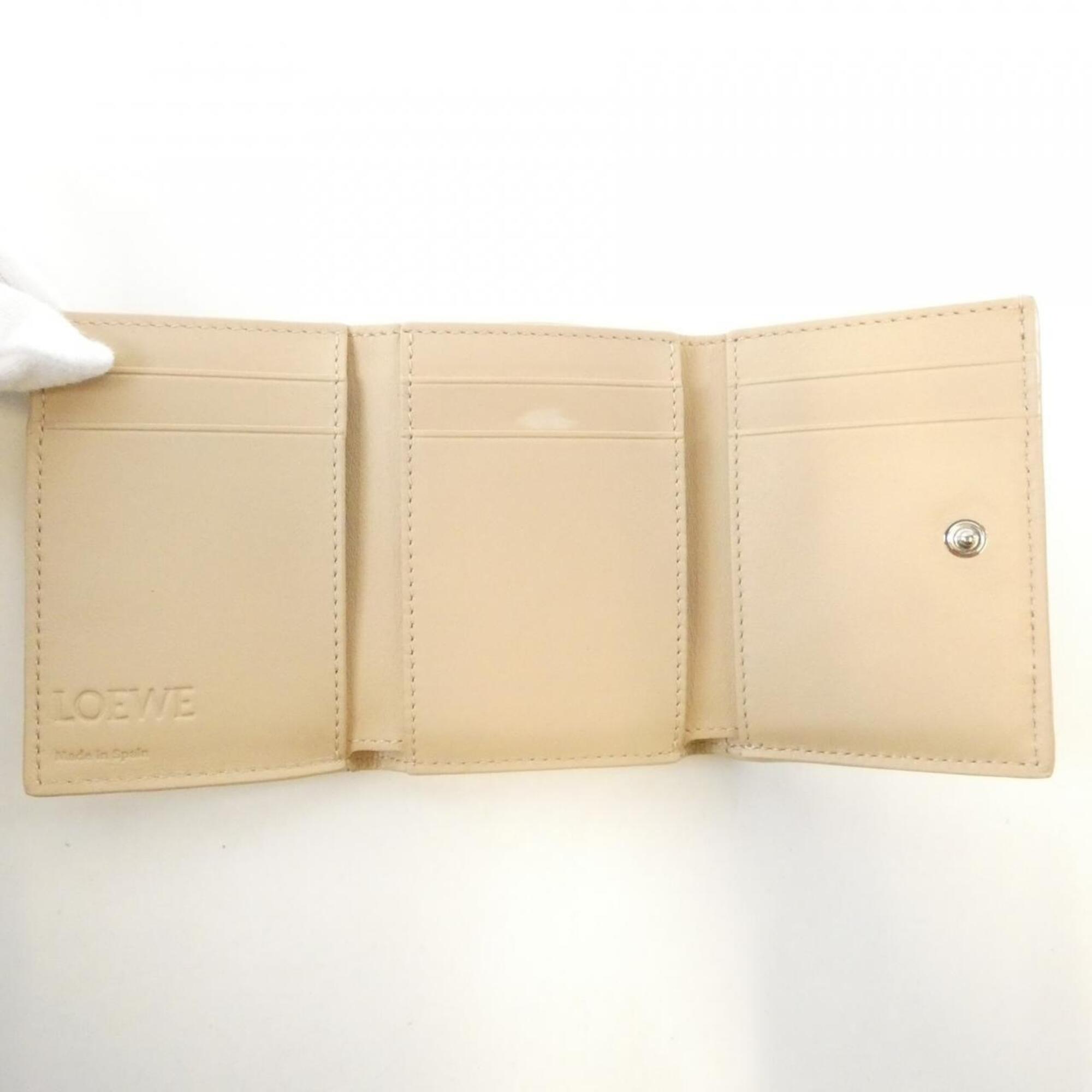 Loewe Beige Leather Wallet (Tri-Fold) (Pre-Owned)