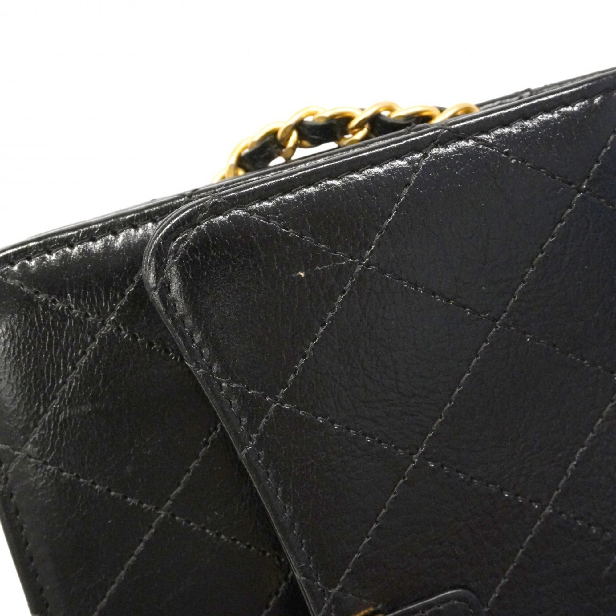 Chanel Black Leather Chain/Shoulder Wallet (Pre-Owned)