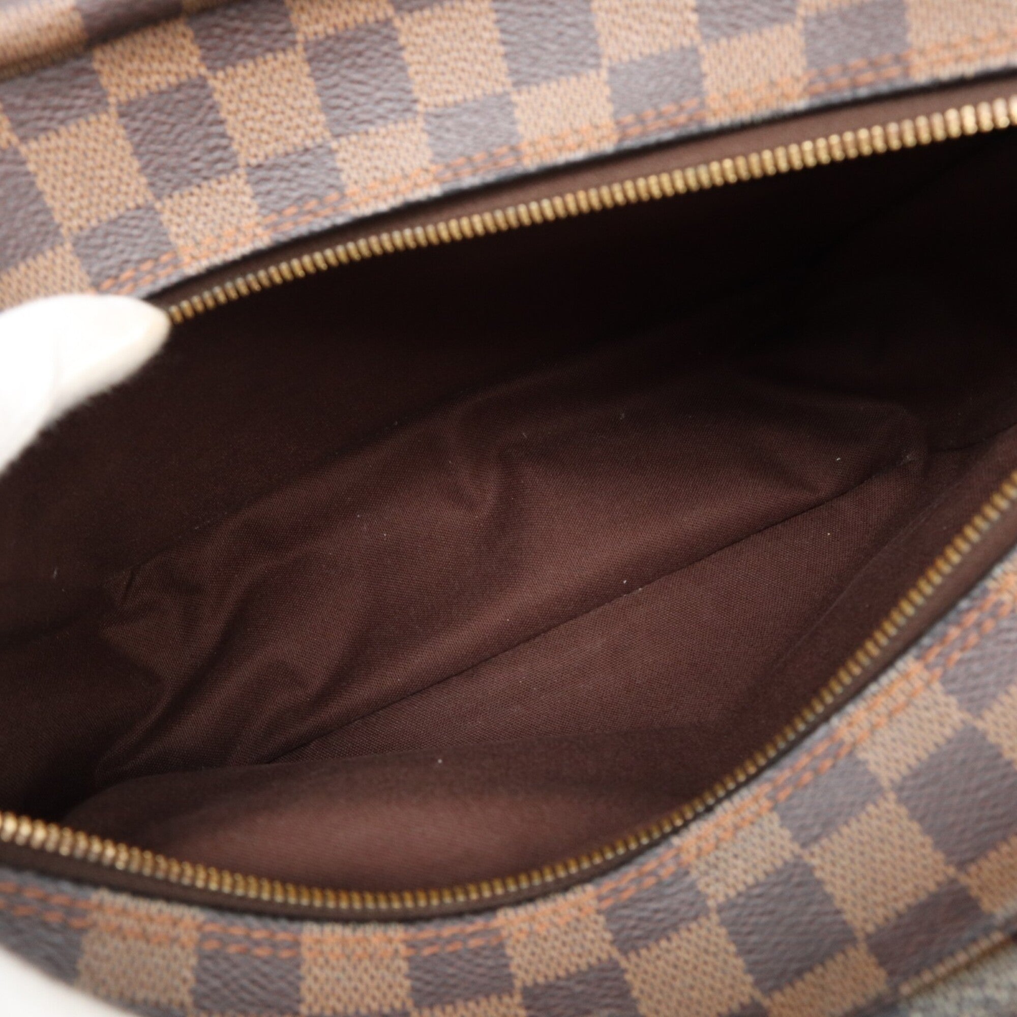 Louis Vuitton Beige Brown Damier Canvas Coated Canvas Leather Shoulder Bag (Pre-Owned)