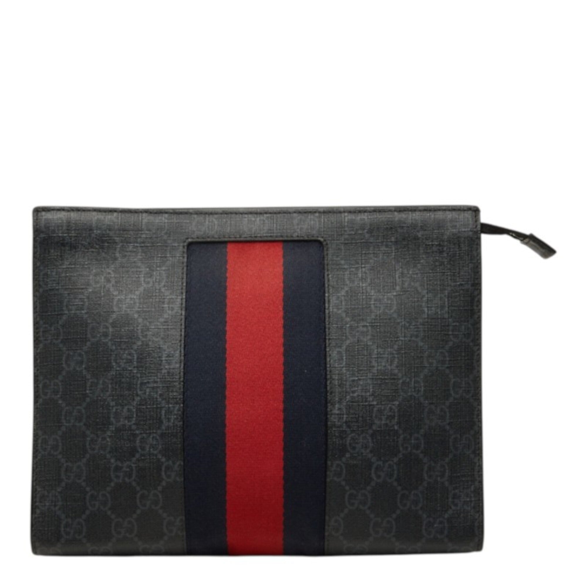 Gucci Gray Pvc Leather Clutch Bag (Pre-Owned)