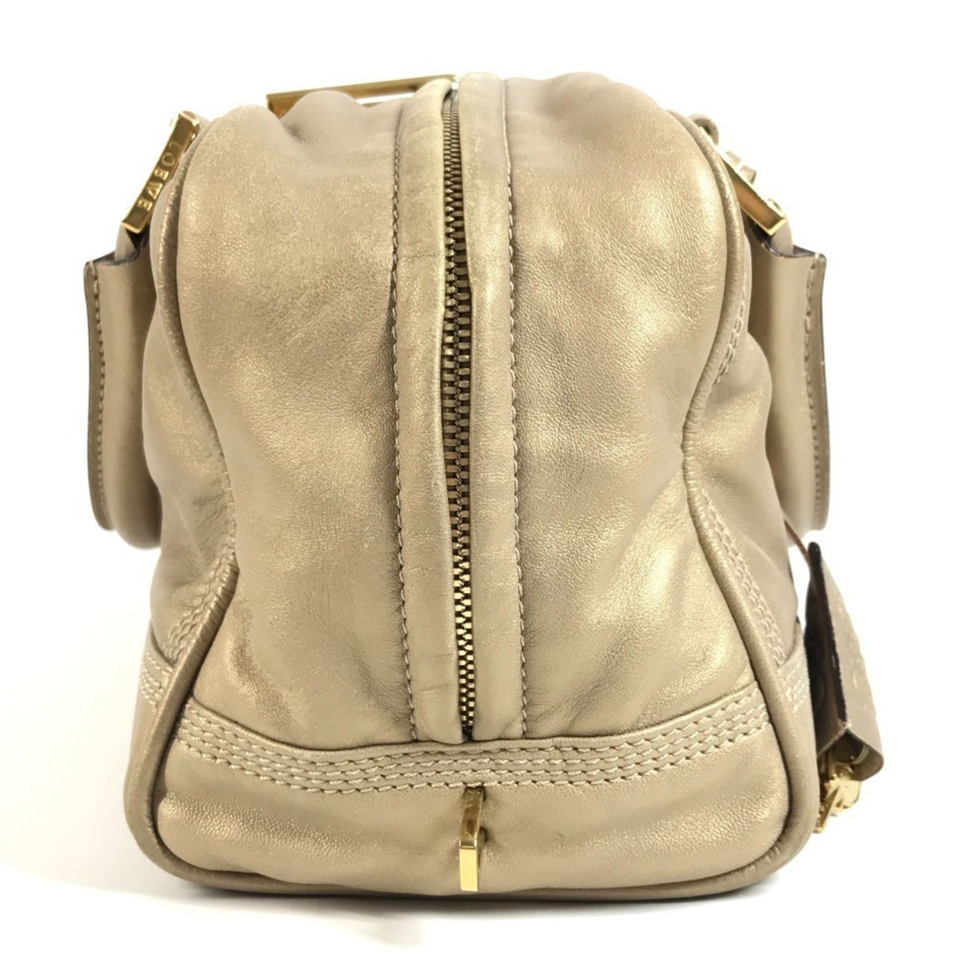 Loewe Amazona Gold Leather Handbag Tote Bag (Pre-Owned)