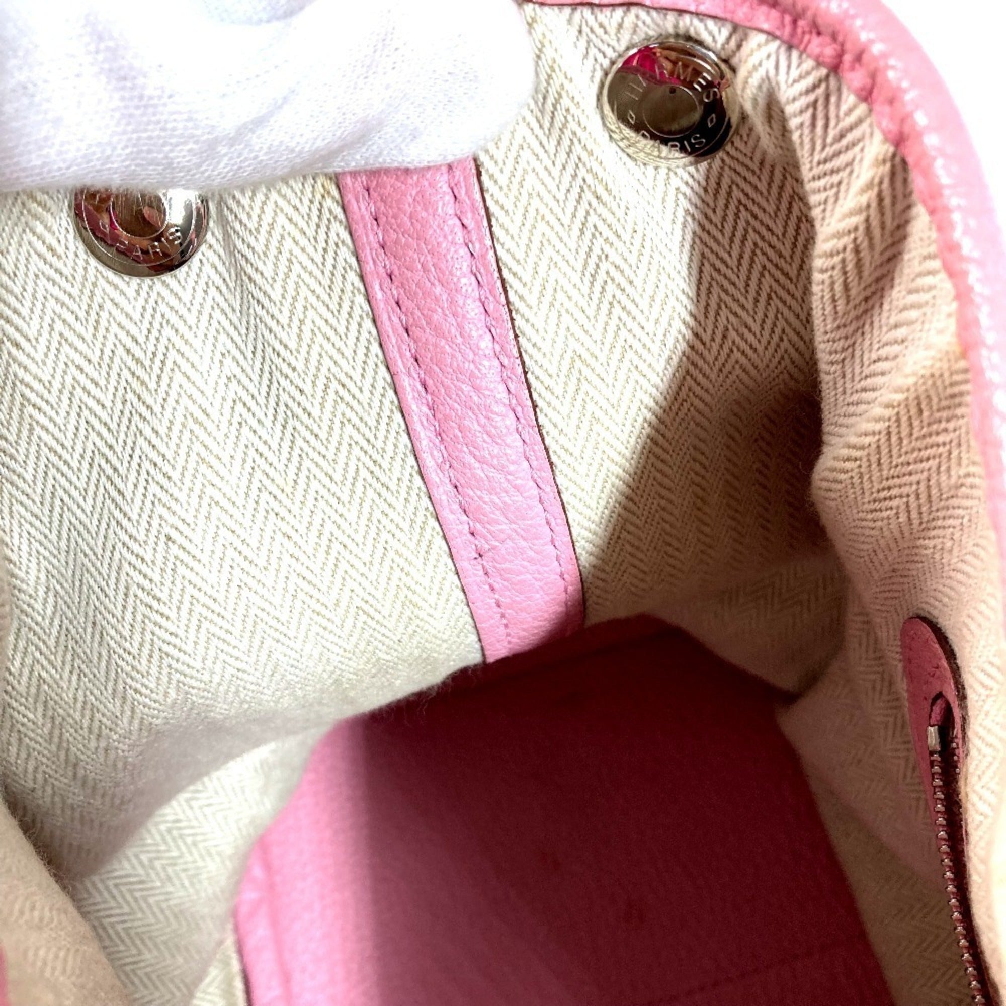 Hermes Garden Pink Rose Confetti Negonda Leather Handbag Tote Bag (Pre-Owned)
