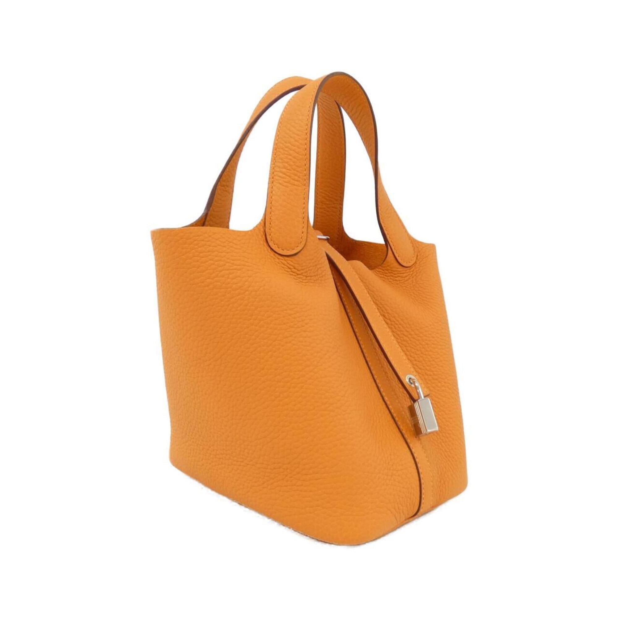 Hermes Orange Taurillon Clemence Leather Handbag (Pre-Owned)