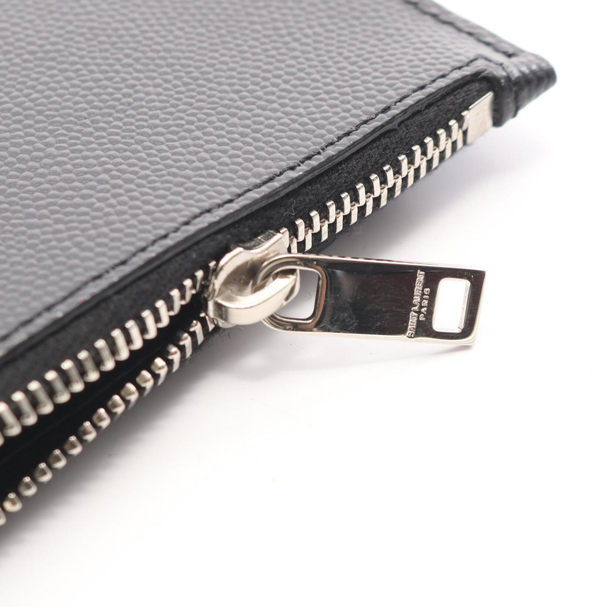 Saint Laurent Black Leather Coin Purse/Coin Case (Pre-Owned)