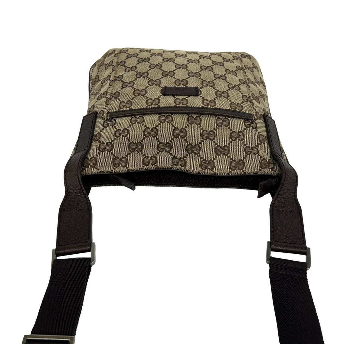 Gucci Brown Canvas Leather Pochette Shoulder Bag (Pre-Owned)