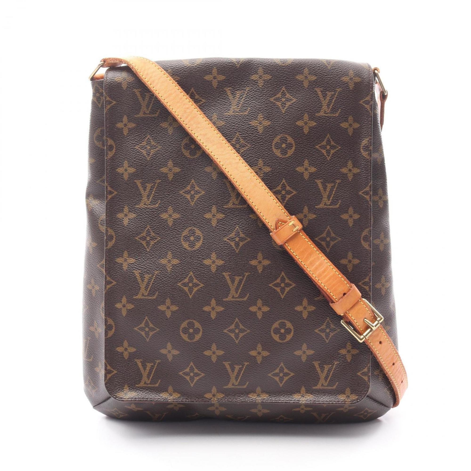 Louis Vuitton Brown Coated Canvas Leather Handbag Shoulder Bag (Pre-Owned)