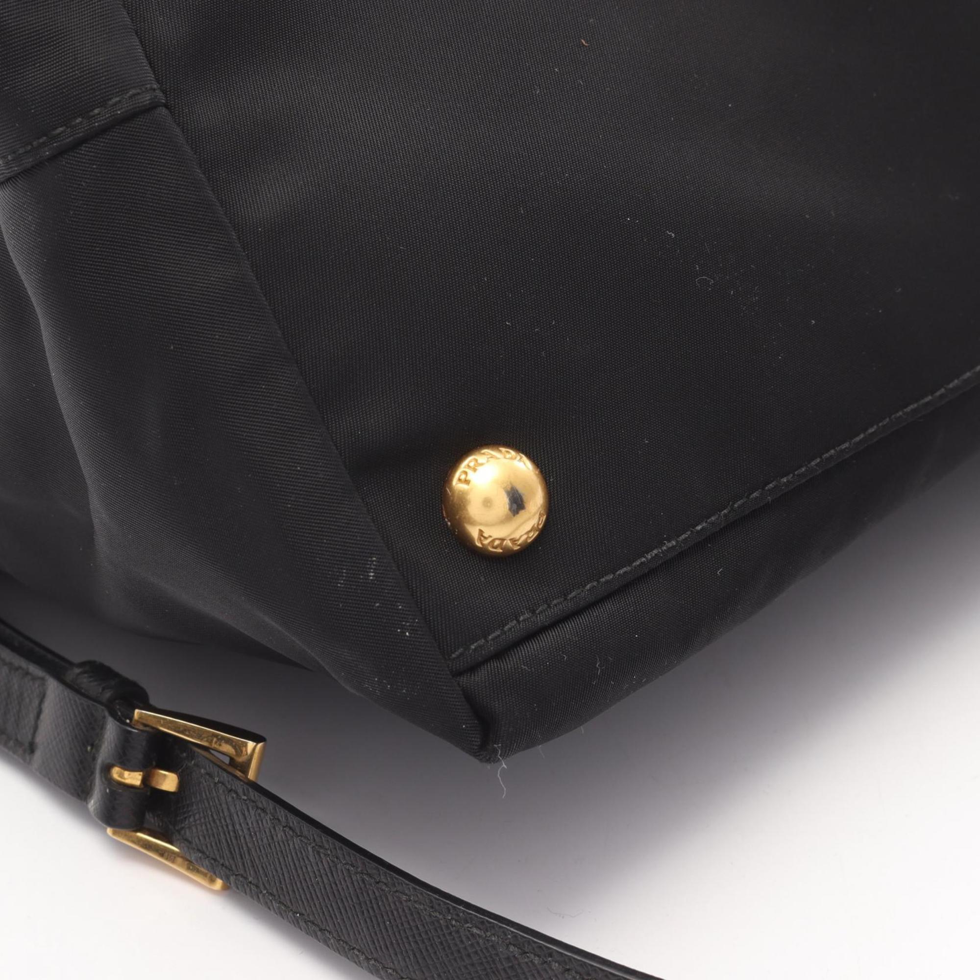 Prada Black Multi-Color Nylon Saffiano Tote Bag (Pre-Owned)