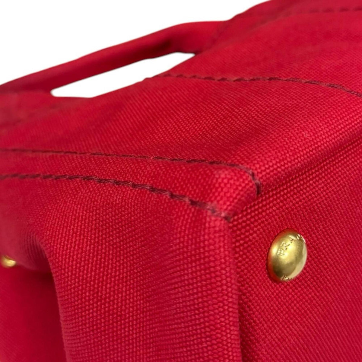 Prada Red Color Canvas Shoulder Bag (Pre-Owned)