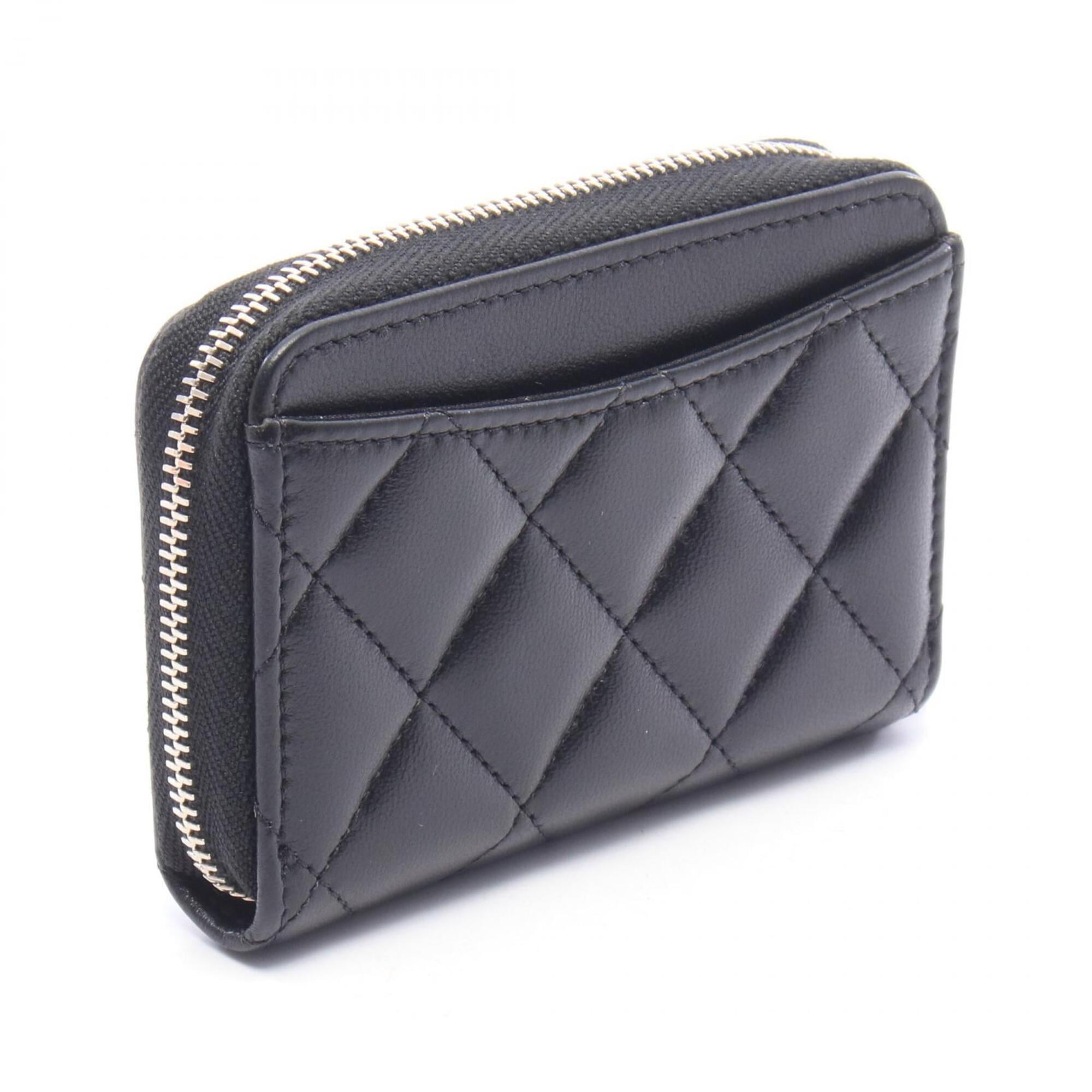 Chanel Black Leather Coin Purse/Coin Case (Pre-Owned)