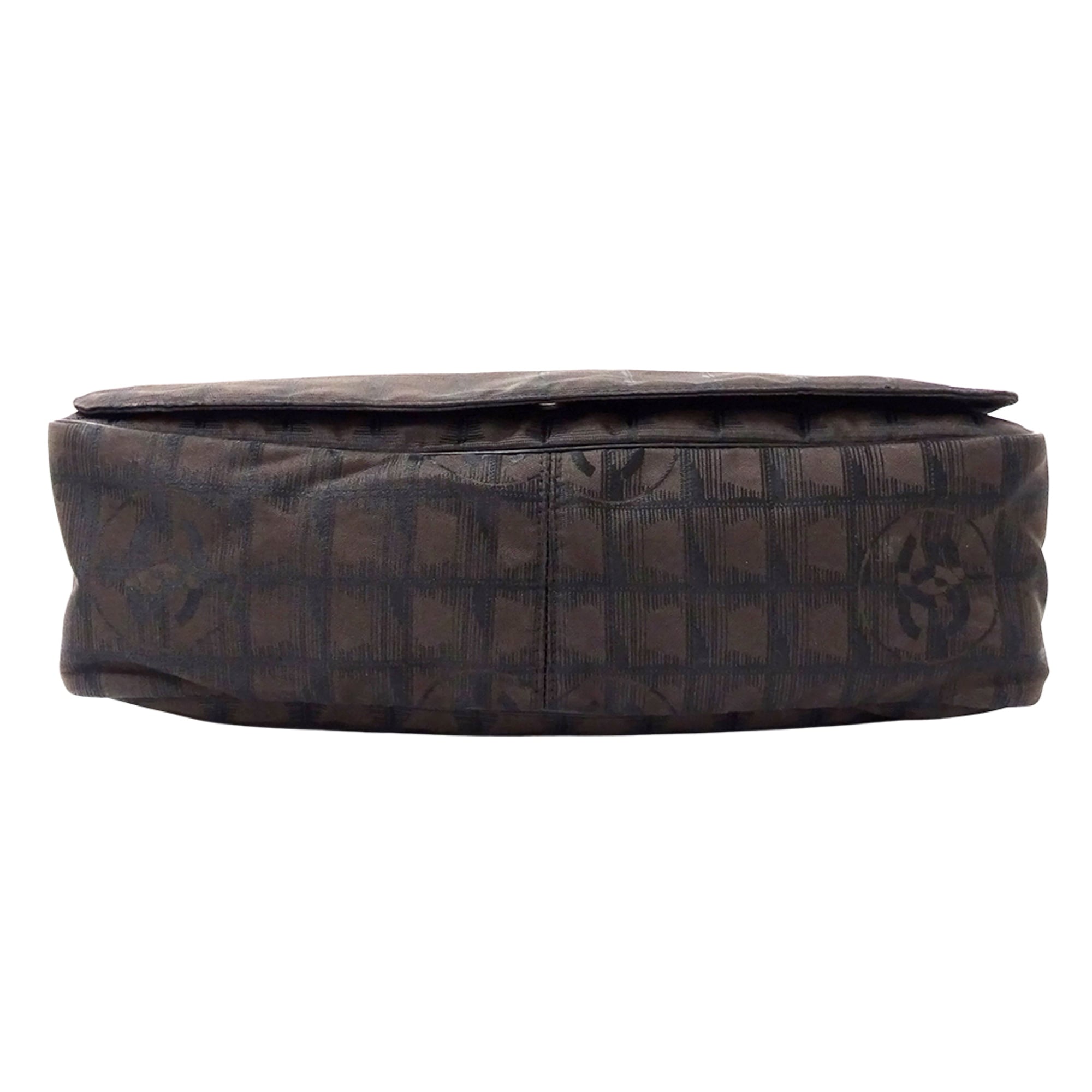 Chanel Brown Nylon Handbag Messenger Bag Shoulder Bag (Pre-Owned)