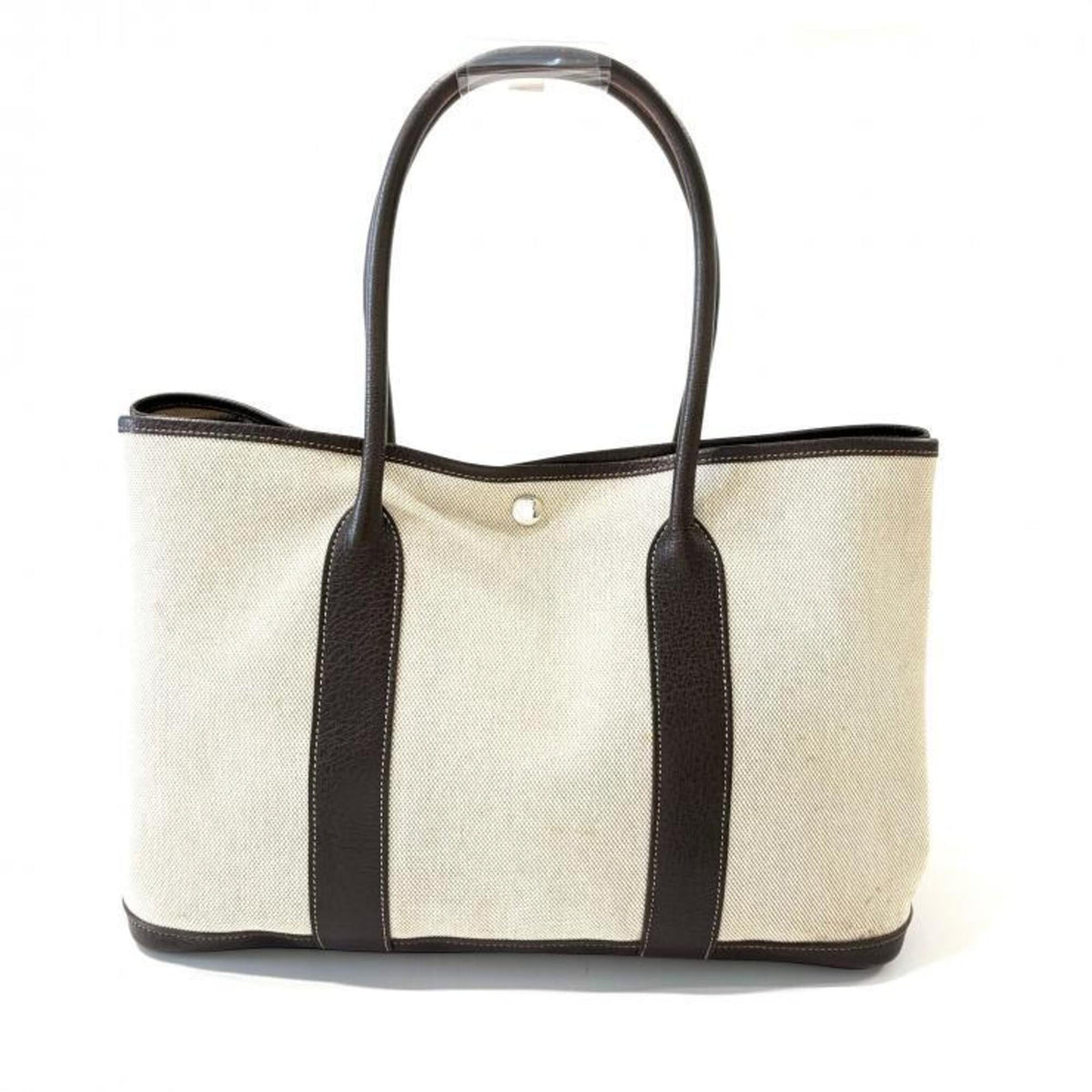 Hermes Cocaon Natural Toile H Buffalo Leather Tote Bag (Pre-Owned)
