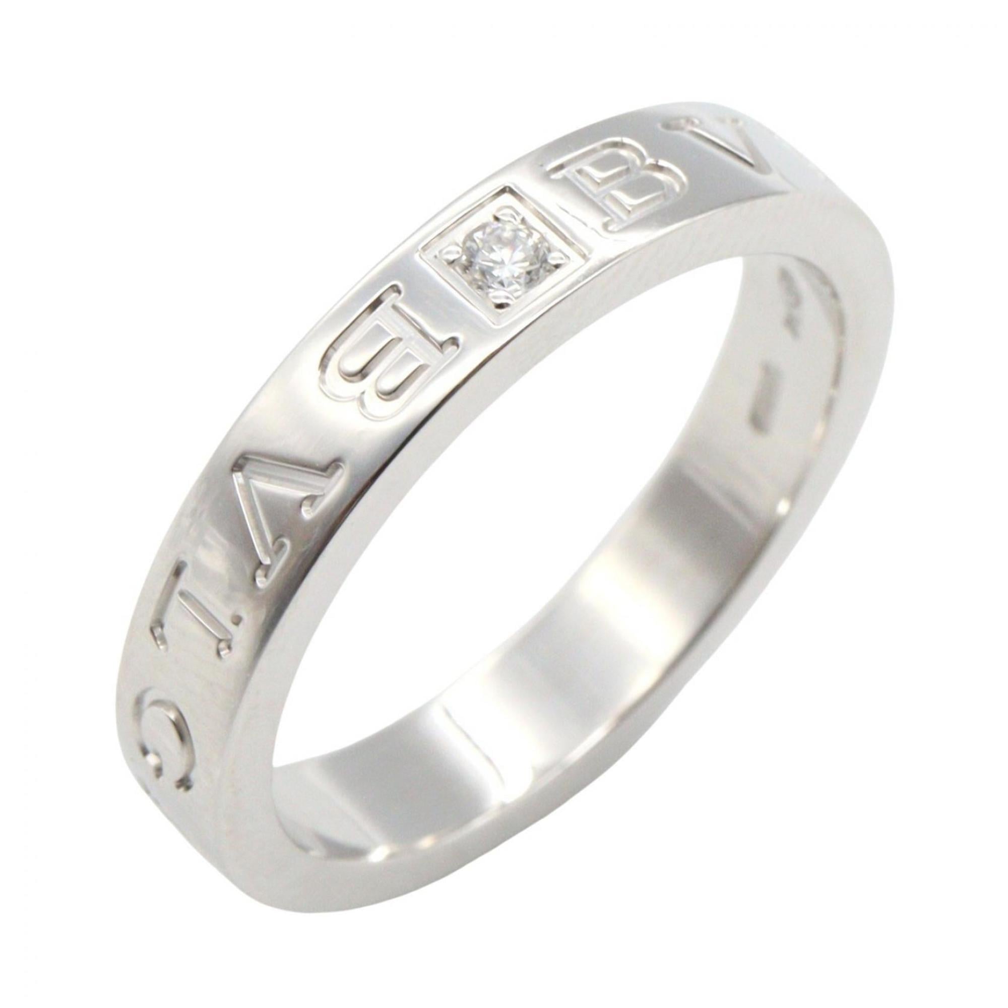 Bvlgari Silver Clear White Gold (18K) Band Ring (Pre-Owned)