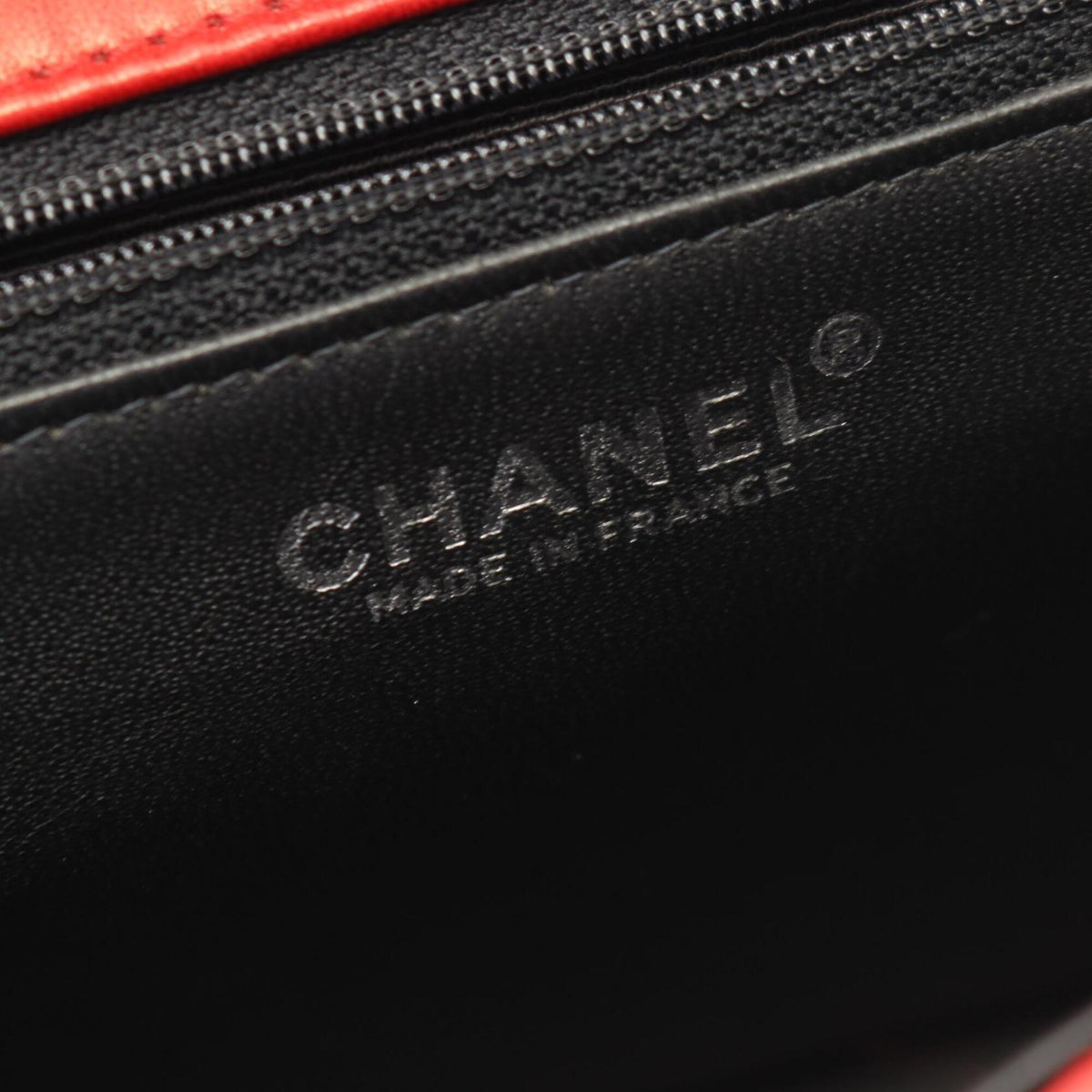 Chanel Black Red Color Leather Handbag Shoulder Bag (Pre-Owned)