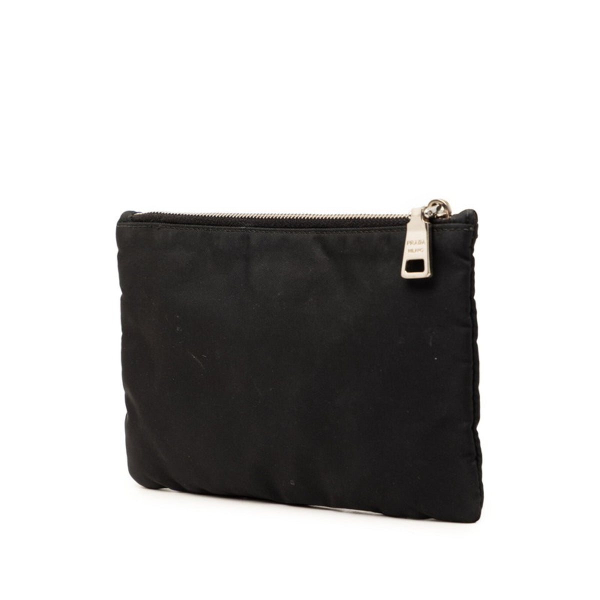 Prada Black Multi-Color Nylon Leather Handbag Pouch (Pre-Owned)