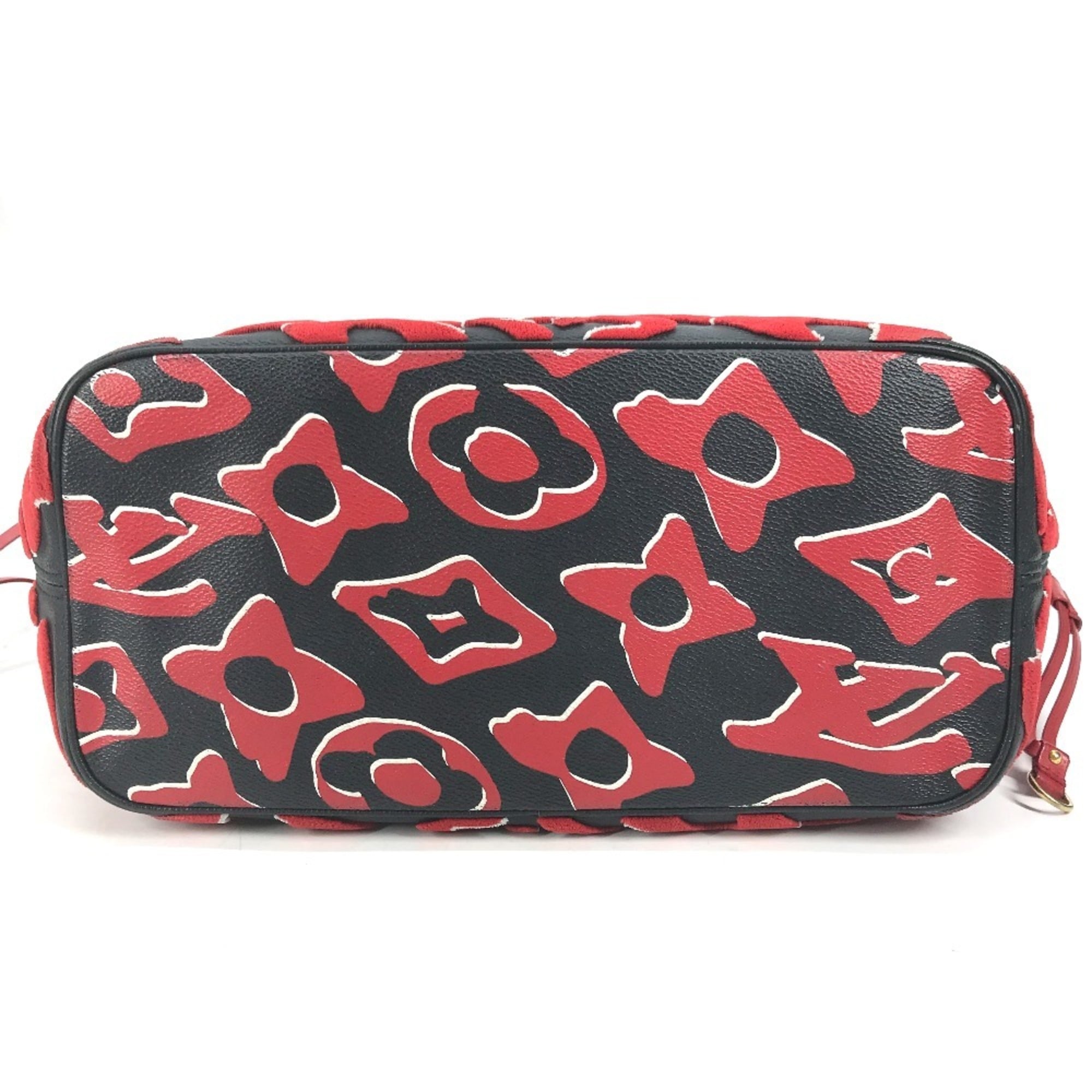 Louis Vuitton Black Red Color Monogram Canvas Pouch Shoulder Bag Tote Bag (Pre-Owned)