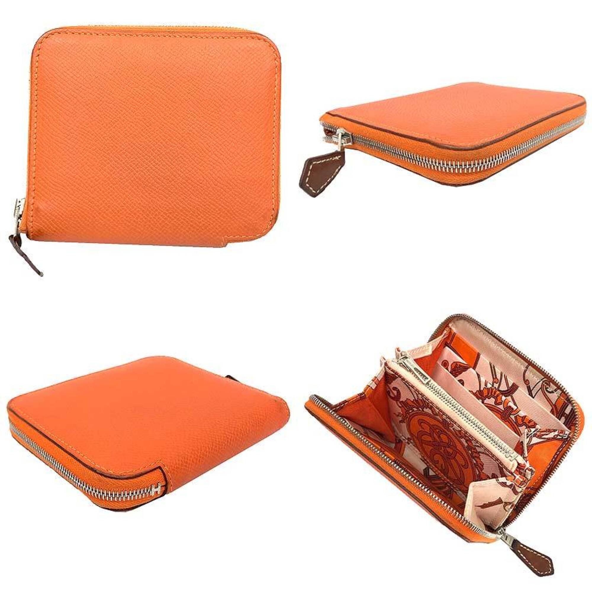 Hermes Orange Leather Wallet (Bi-Fold) (Pre-Owned)