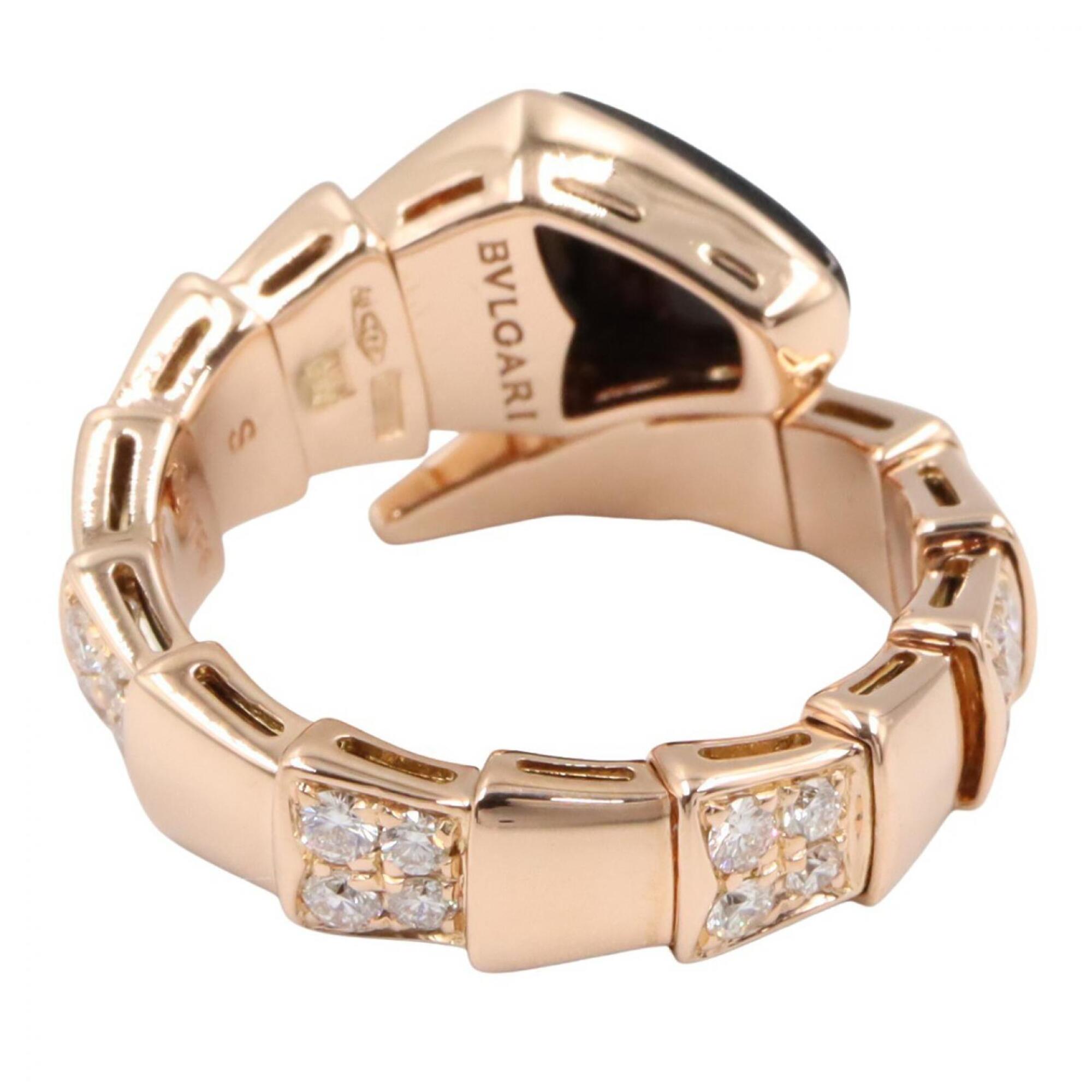 Bvlgari Black Clear Pink Pink Gold (18K) Band Ring (Pre-Owned)