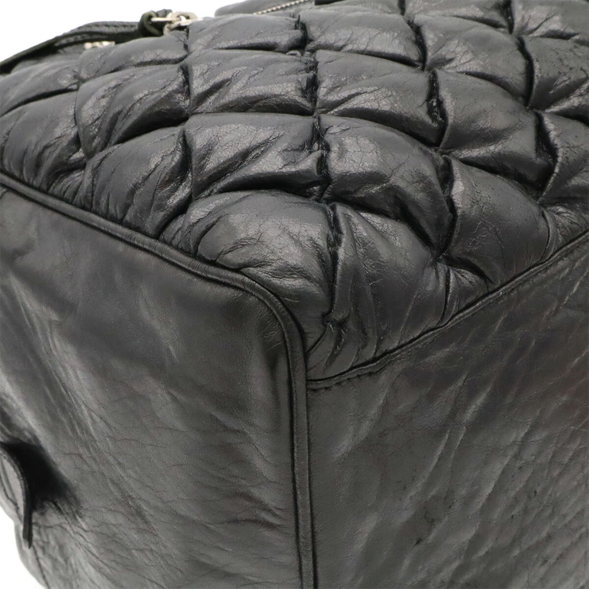 Balenciaga Black Leather Boston Bag Handbag (Pre-Owned)