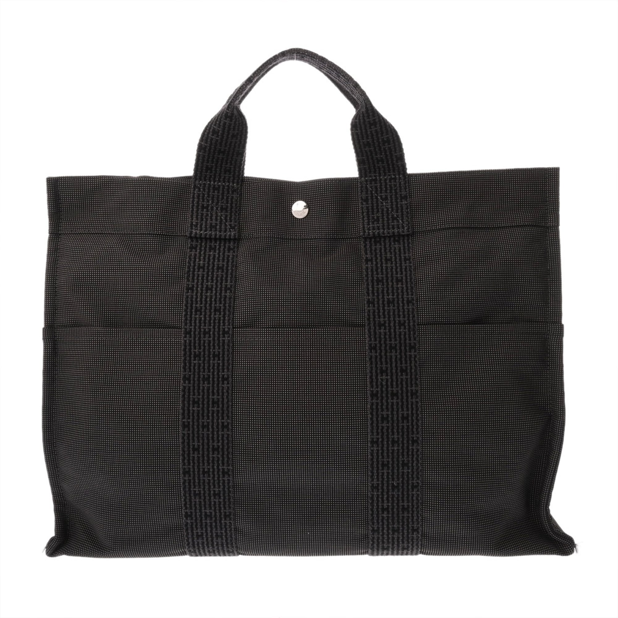 Hermes Her Line Gray Canvas Tote Bag (Pre-Owned)