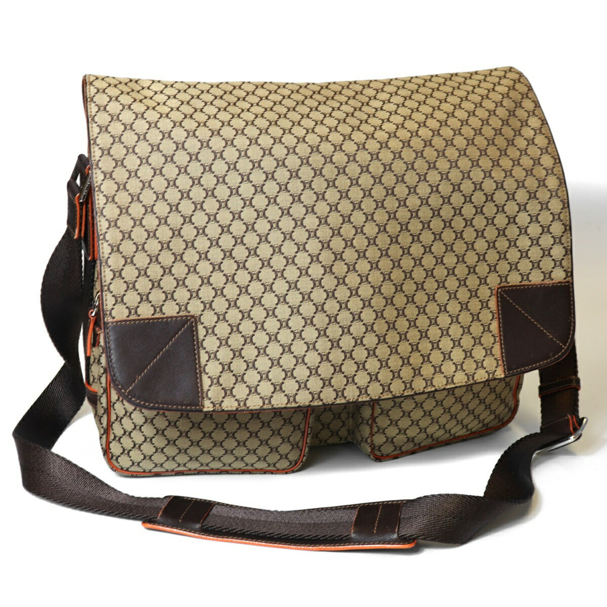 Celine Brown Canvas Shoulder Bag (Pre-Owned)