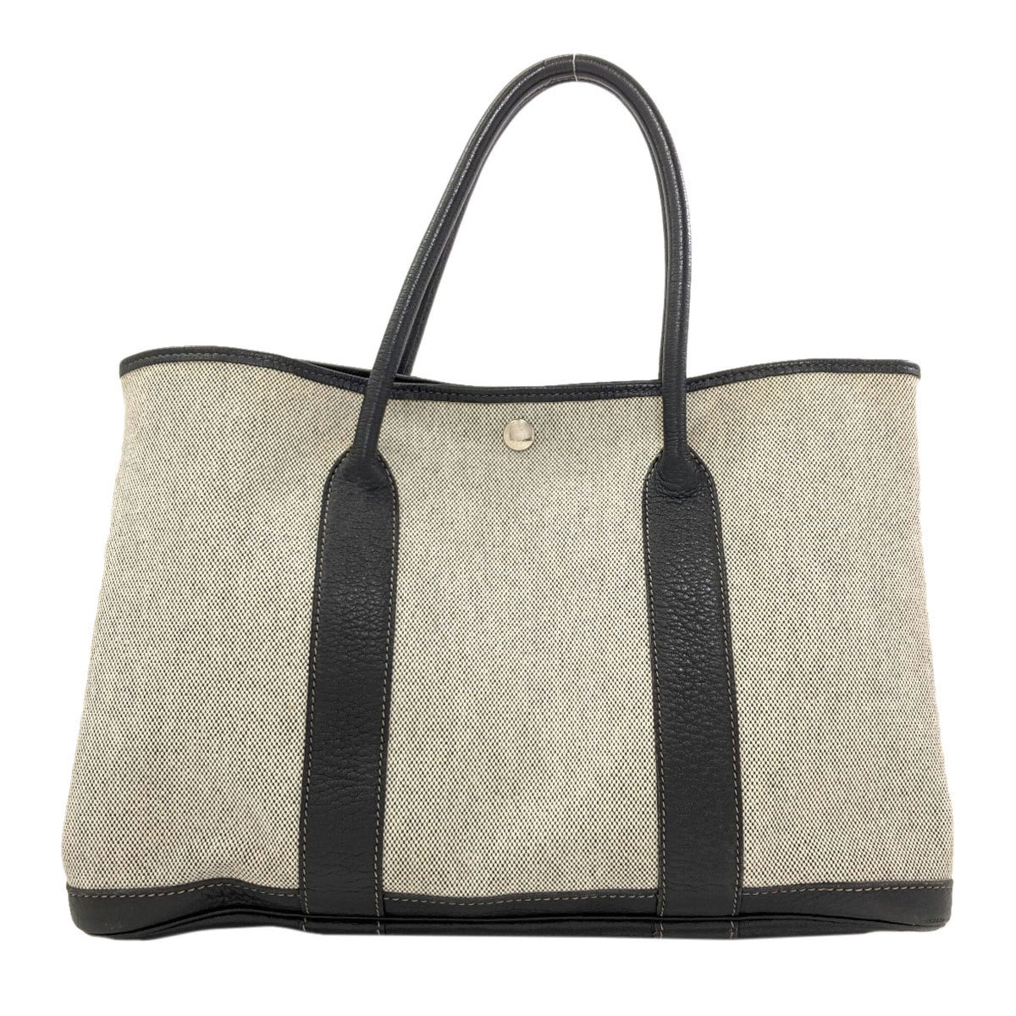 Hermes Black Gray Toile H Tote Bag (Pre-Owned)