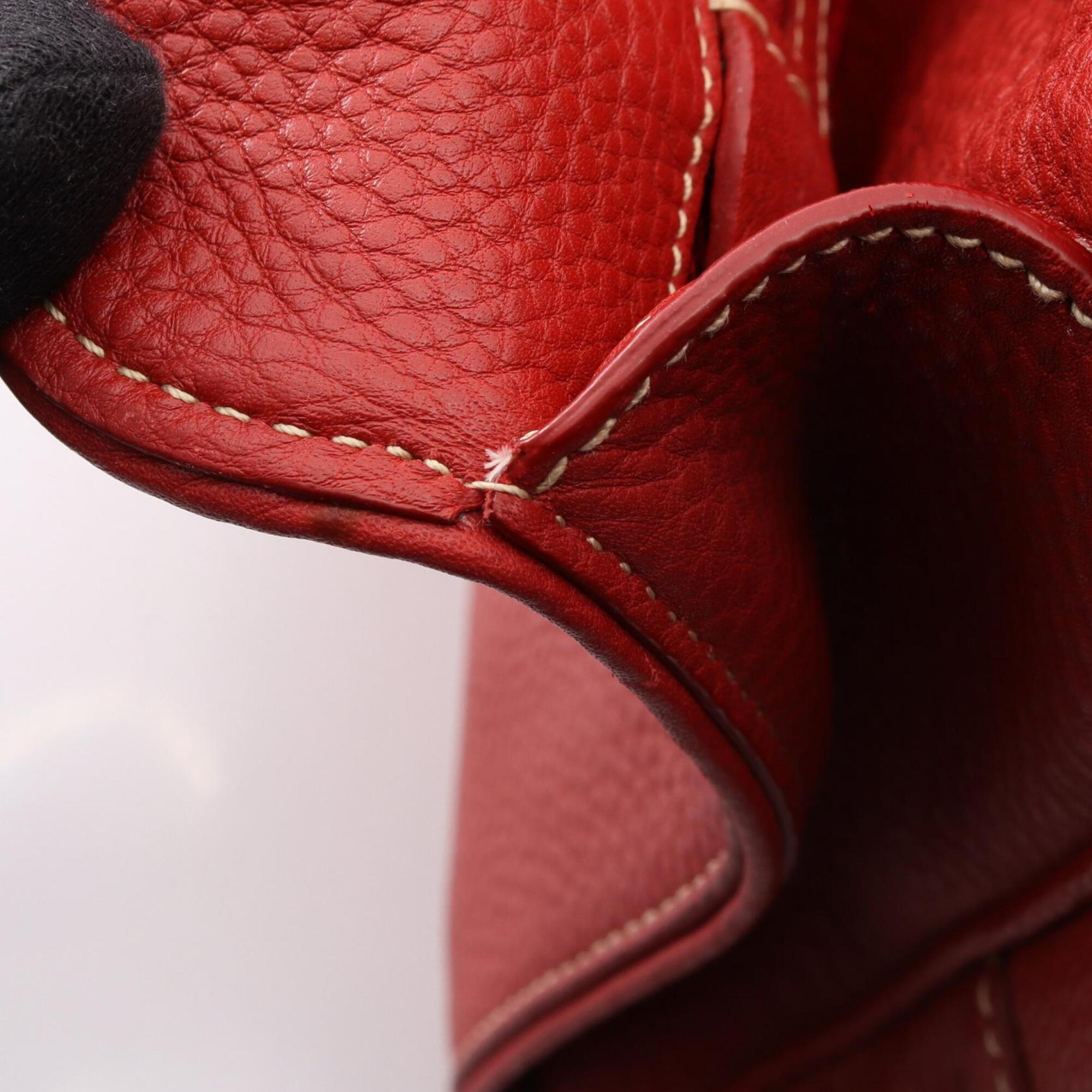 Prada Red Color Leather Handbag (Pre-Owned)