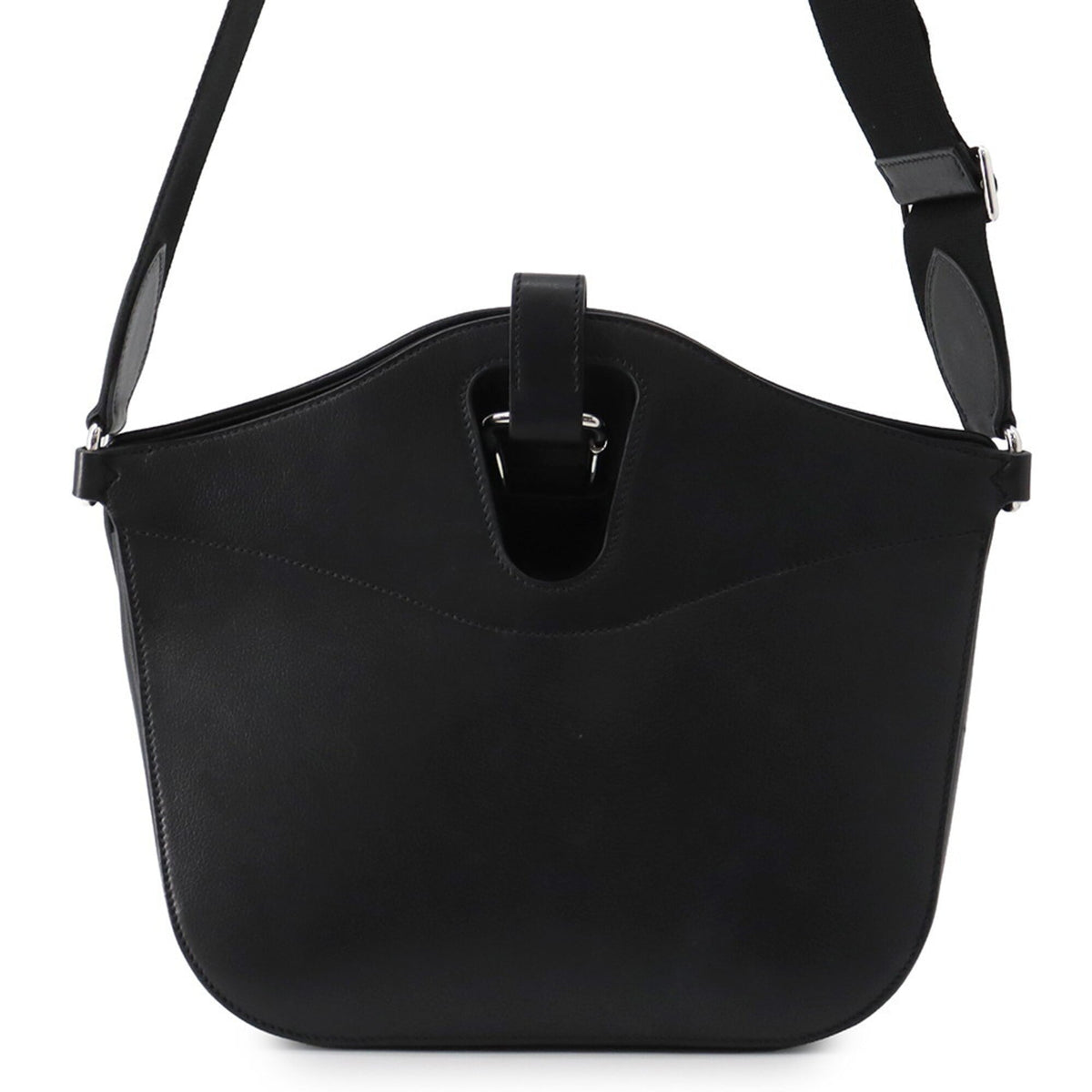 Hermes Kara Black Canvas Handbag Tote Bag (Pre-Owned)