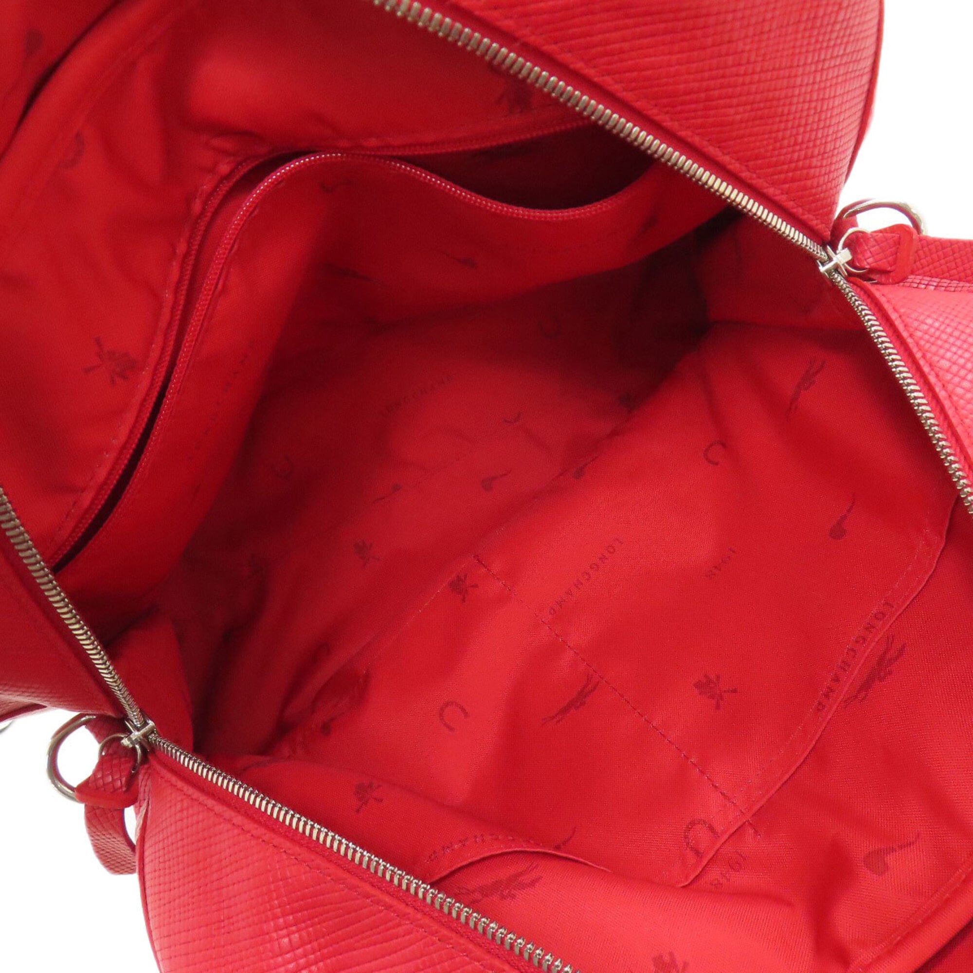 Longchamp Red Color Leather Handbag (Pre-Owned)