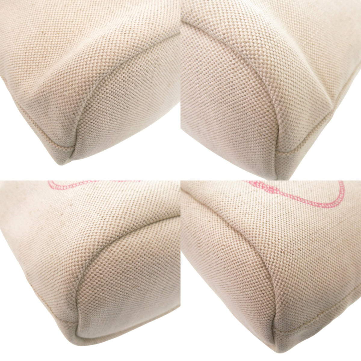 Prada Beige Pink Canvas Handbag Pouch (Pre-Owned)