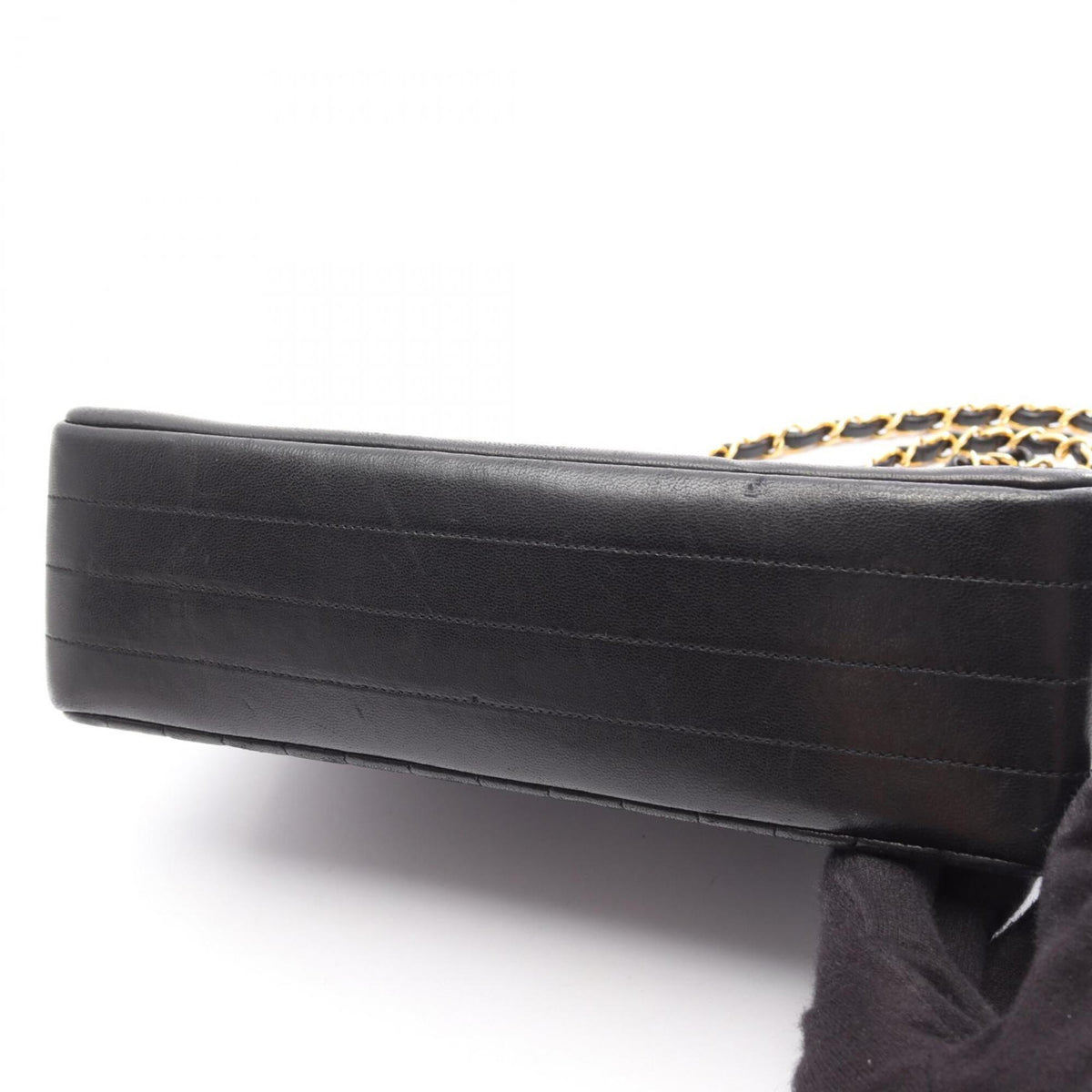 Chanel Black Leather Handbag Shoulder Bag (Pre-Owned)