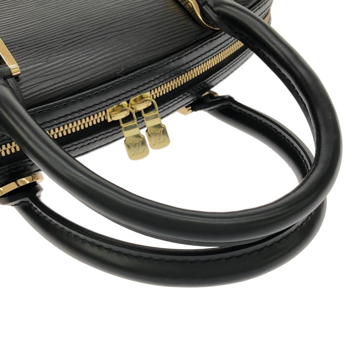 Louis Vuitton Black Brown Leather Handbag (Pre-Owned)