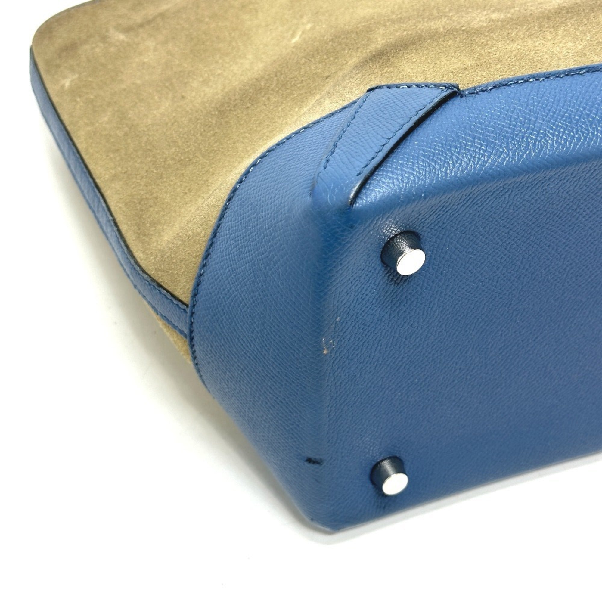 Hermes Blue Agate Epsom Leather Handbag Shoulder Bag Tote Bag (Pre-Owned)