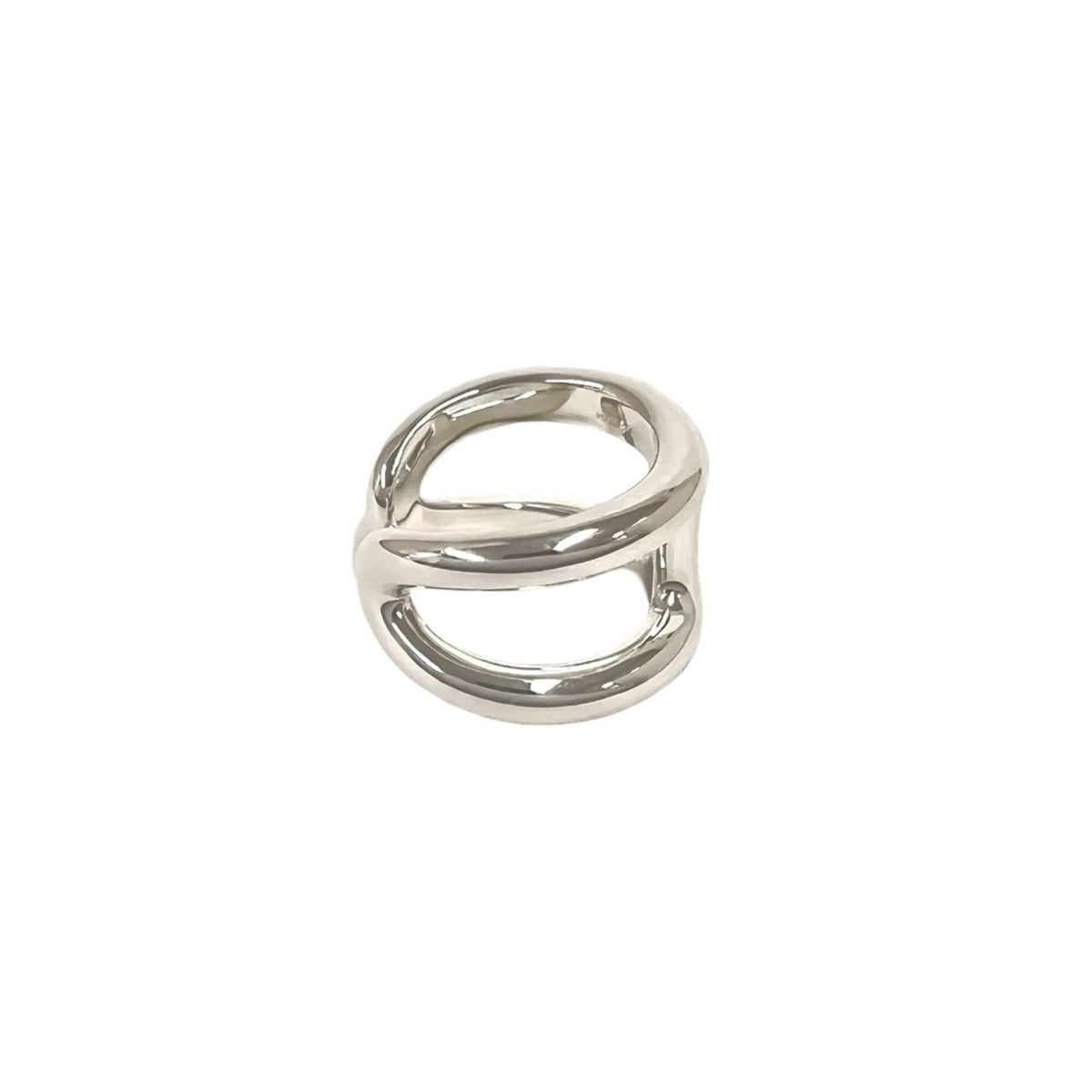 Hermes Silver Silver 925 Band Ring (Pre-Owned)