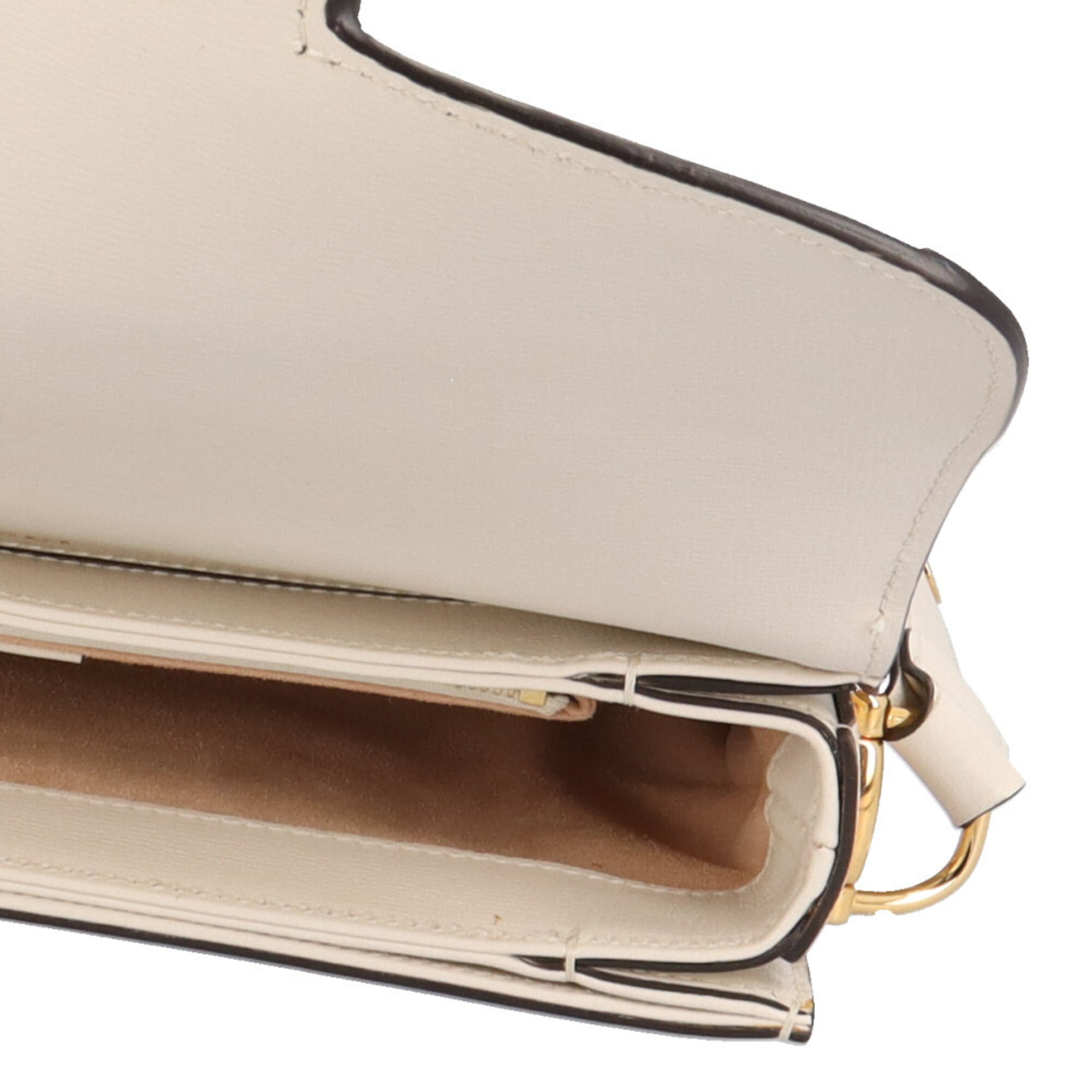 Gucci Horsebit Beige White Gg Supreme Canvas Leather Shoulder Bag (Pre-Owned)