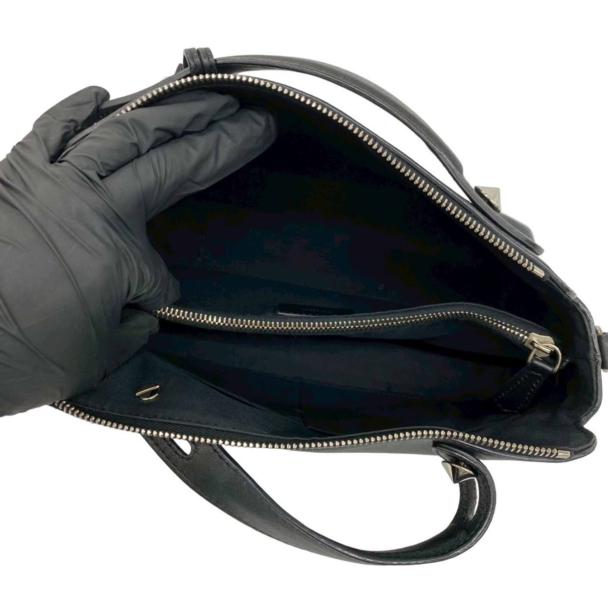 Fendi Black Leather Handbag Shoulder Bag (Pre-Owned)