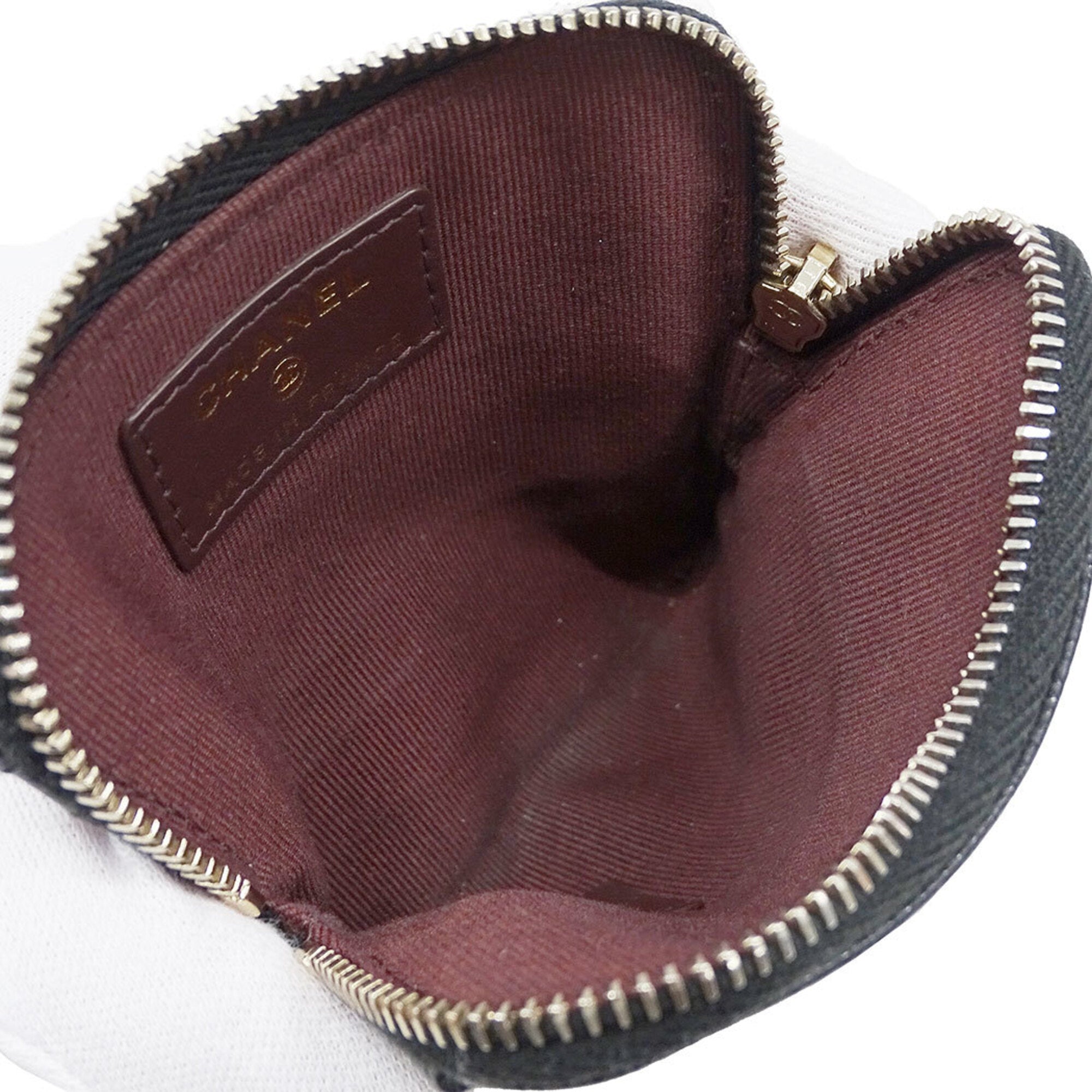 Chanel Black Grained Calfskin Coin Purse/Coin Case (Pre-Owned)