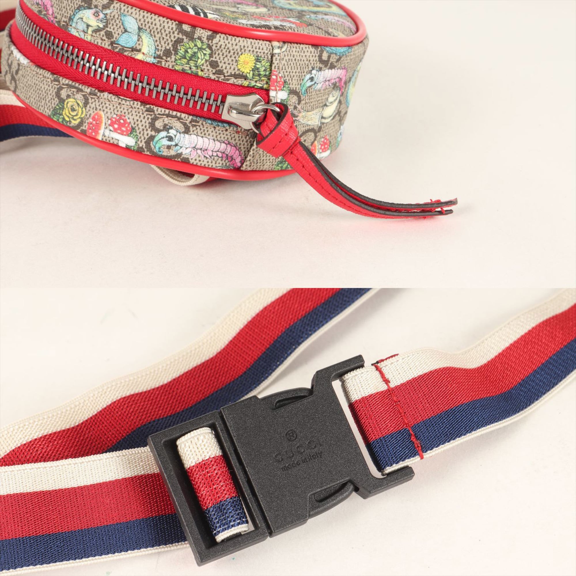 Gucci Beige Multi-Color Red Color Gg Canvas Fanny Pack Pouch (Pre-Owned)